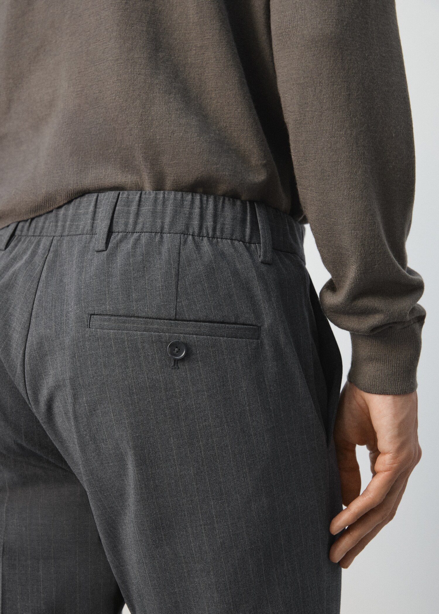 Slim-fit chalk-stripe trousers - Details of the article 6