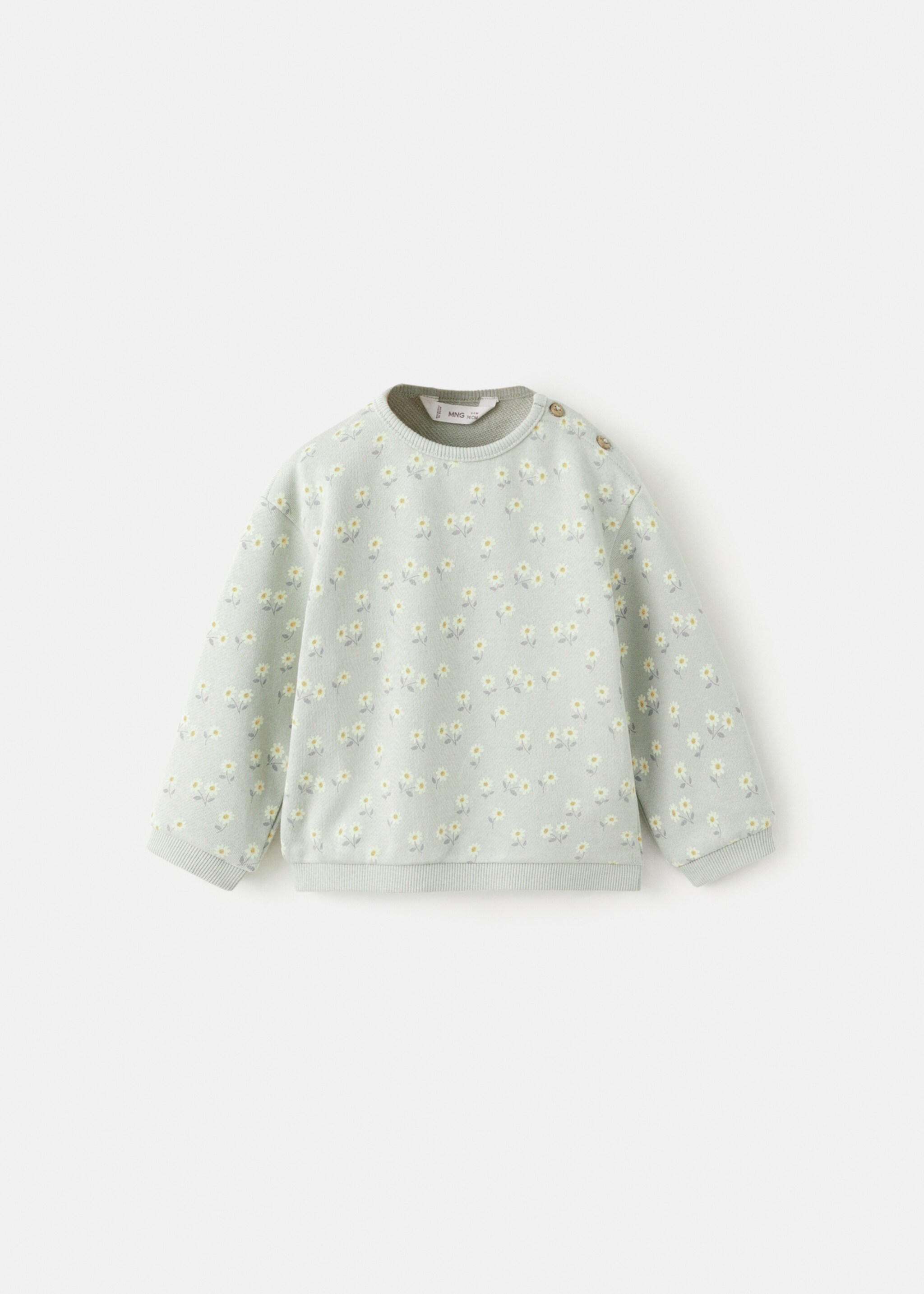 Floral printed sweatshirt - Article without model, Green. Ref: 27054411-00.