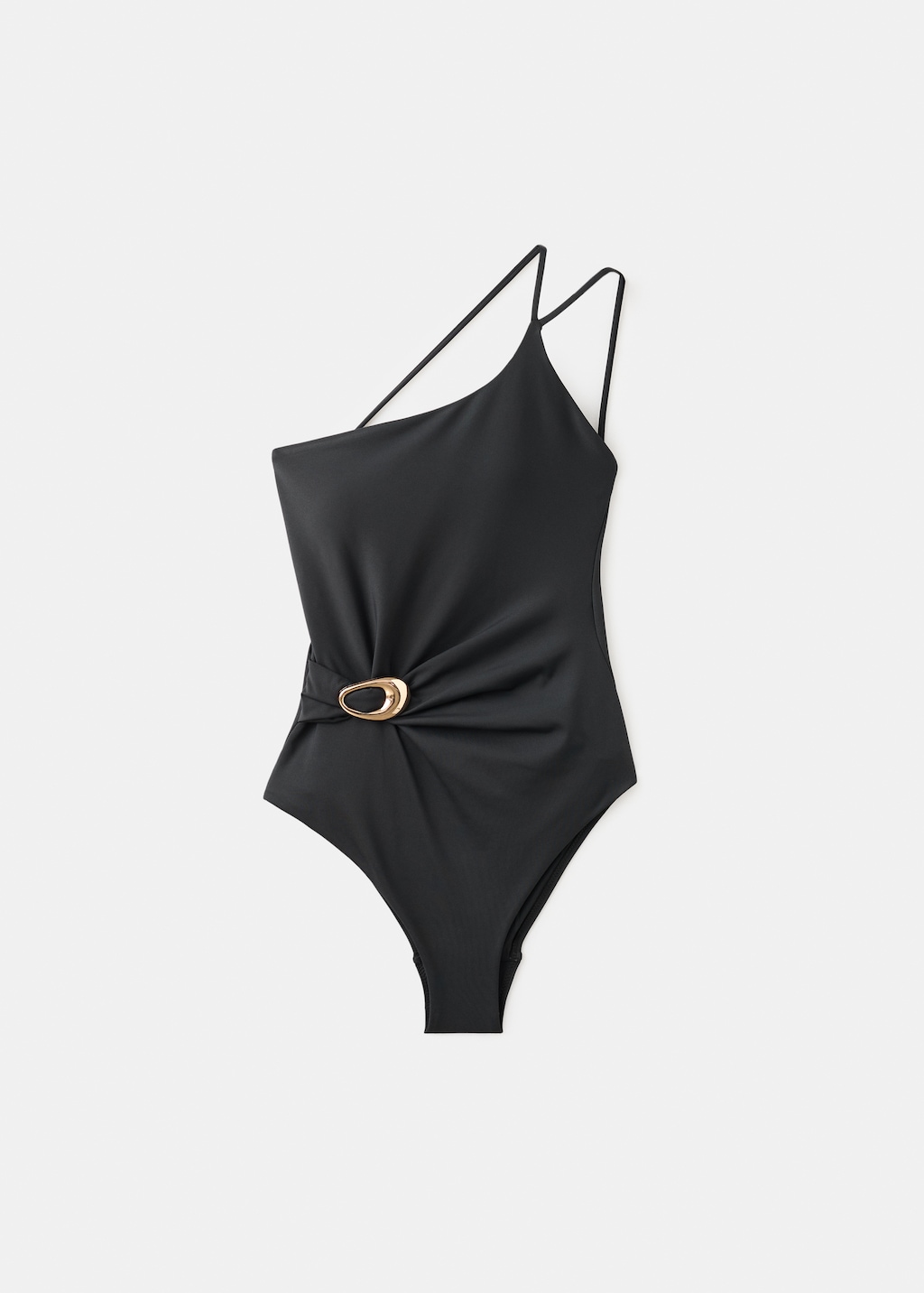 Asymmetrical swimsuit with gathered detail - image 5