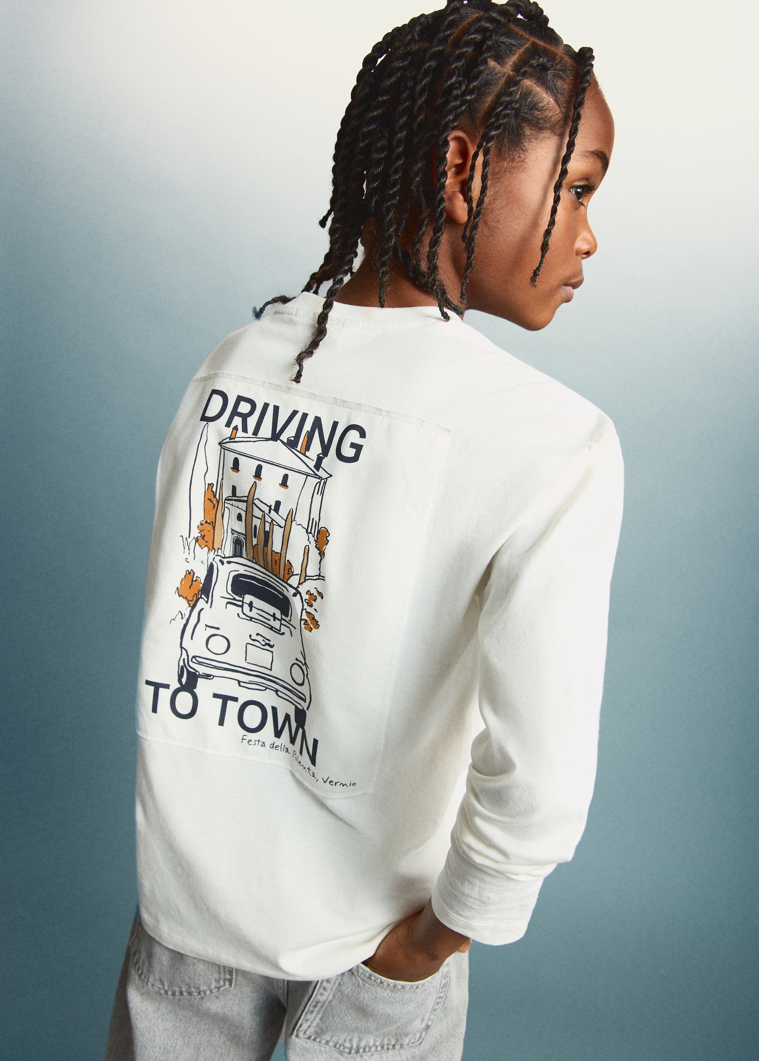 T-shirt en coton imprimé - Plan moyen