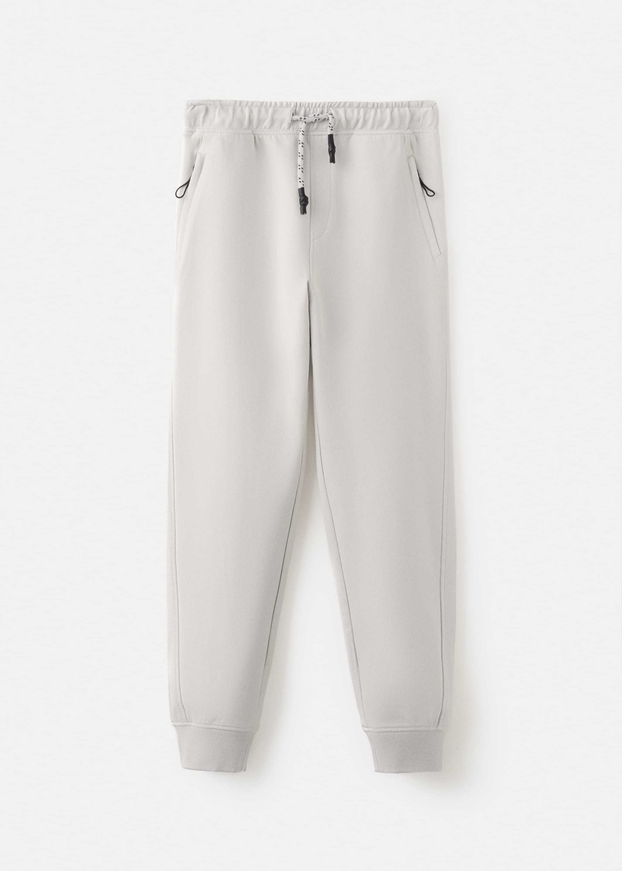 Cotton drawstring joggers - Article without model, Ice Grey. Ref: 27054418-00.