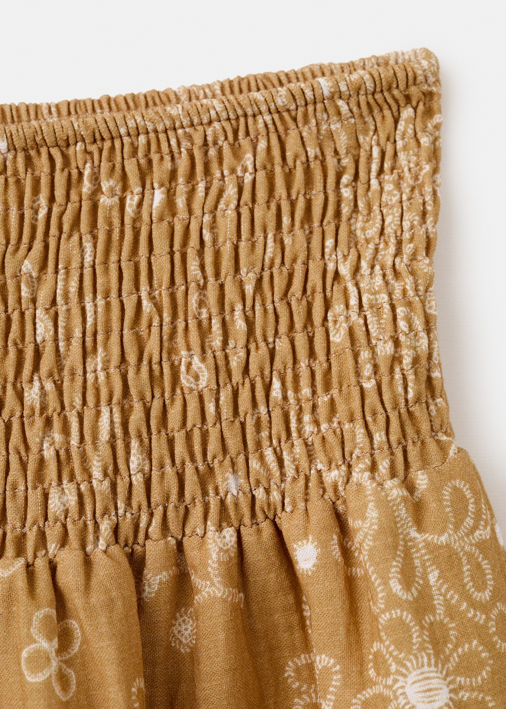 Printed short skirt - Details of the article 0, Mustard. Ref: 27054419-00.