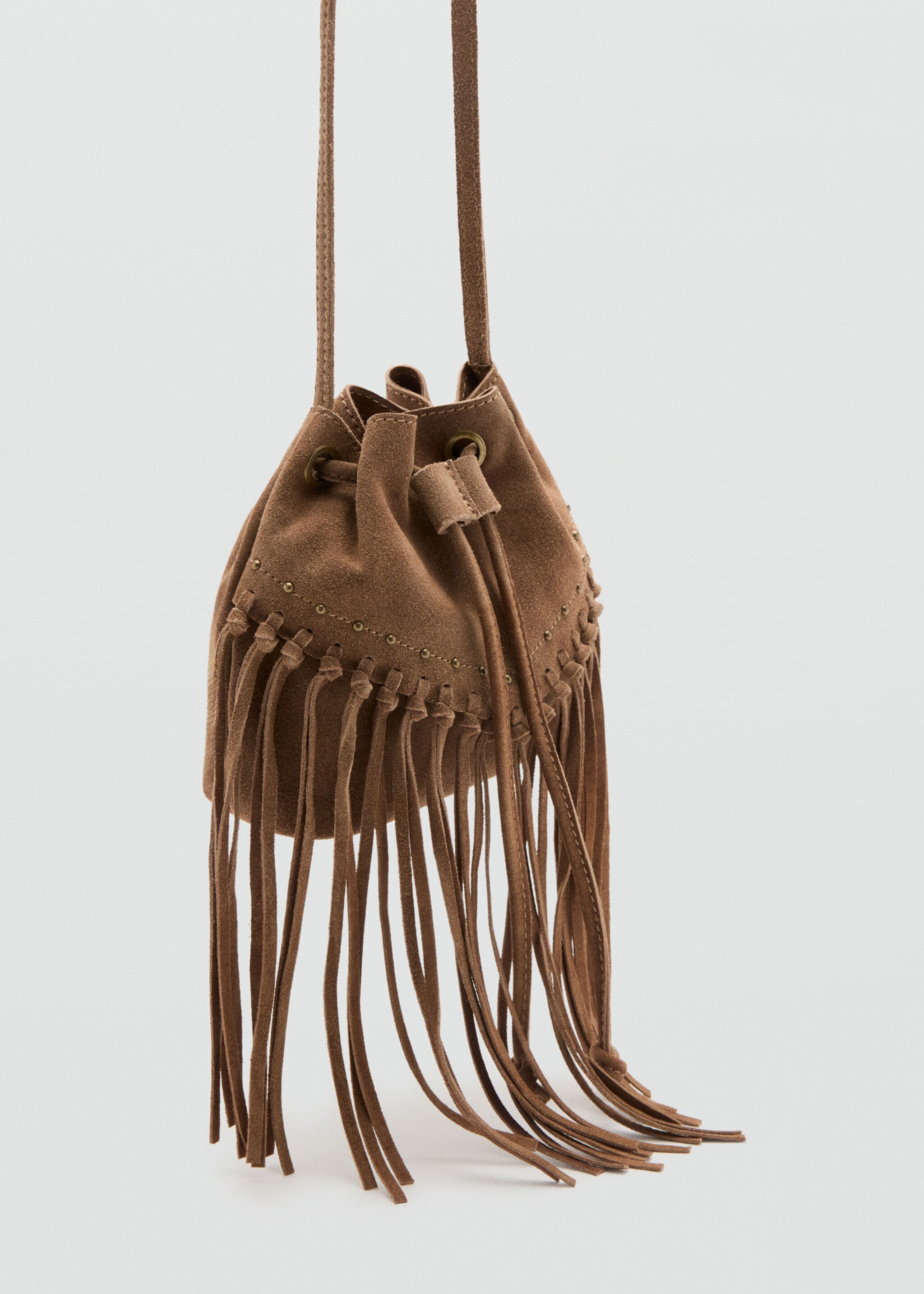 Fringed suede bag - Medium plane, Medium Brown. Ref: 27054420-00.