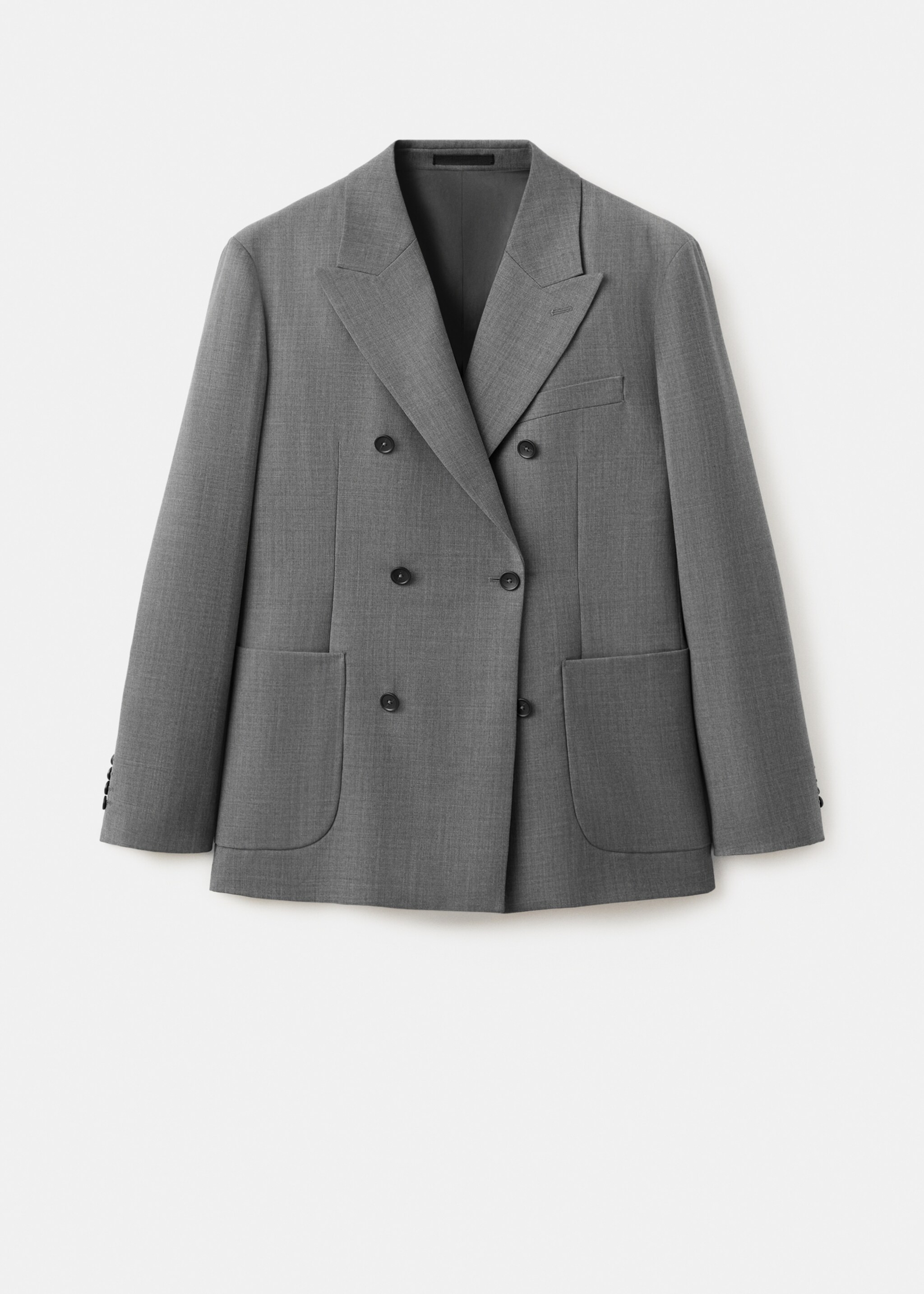 Zweireihiges Regular-Fit-Sakko Ricardo - Artikel ohne Model, Grau. Ref: 27054421-00.