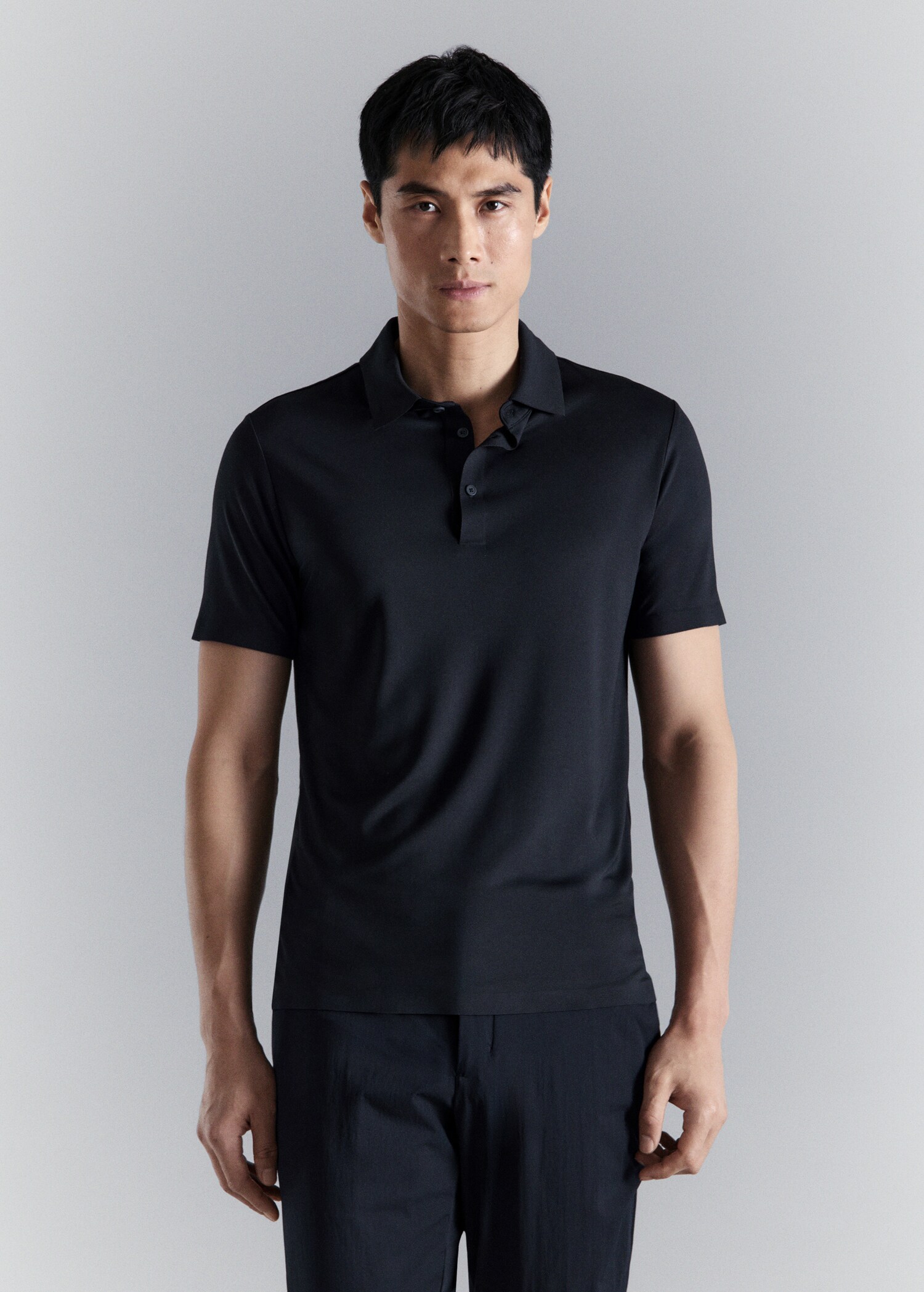 Polo comfort extensible à boutons - Plan moyen