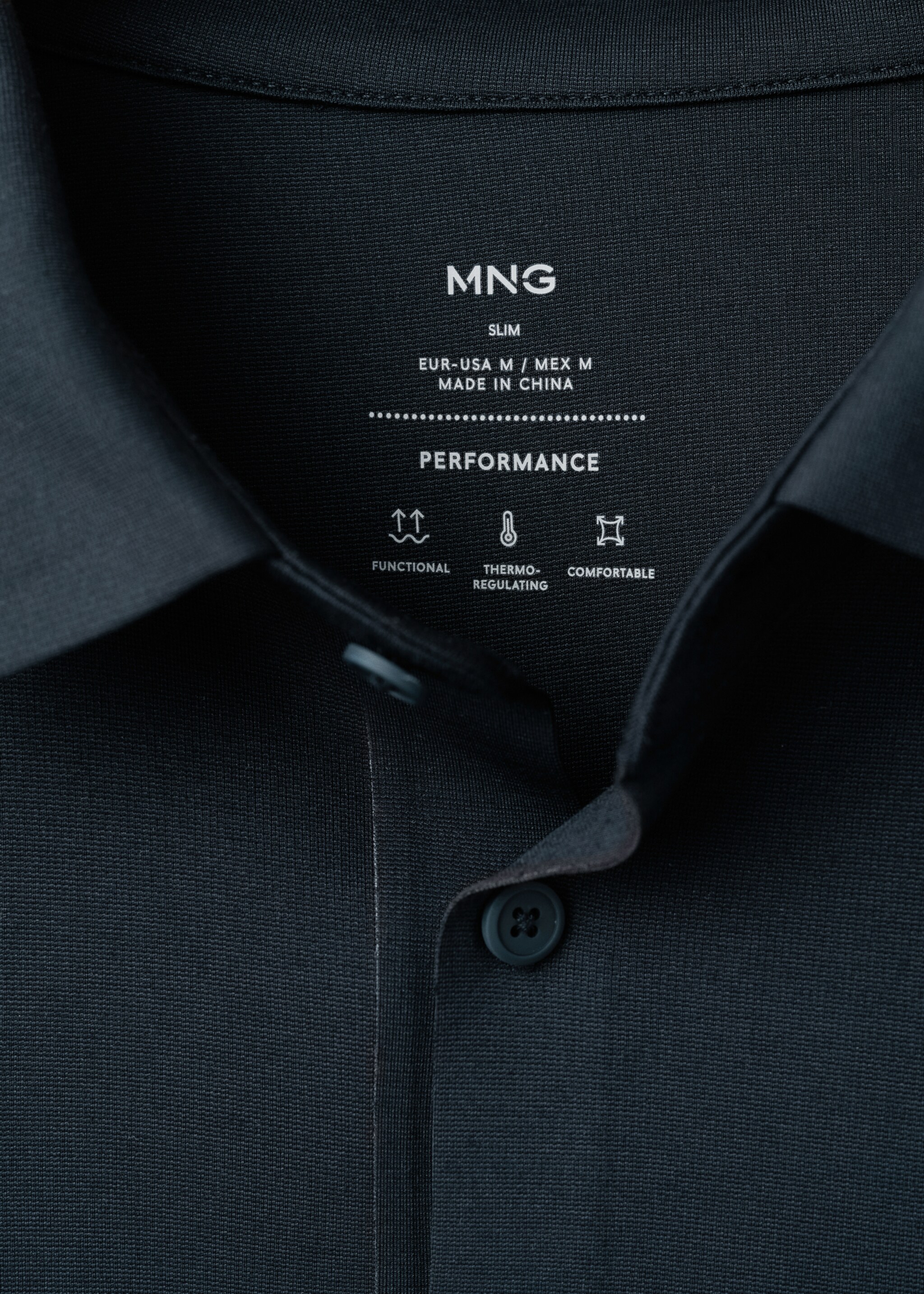 Polo comfort extensible à boutons - Détail de l'article 8, Bleu marine. Ref: 27054425-00.