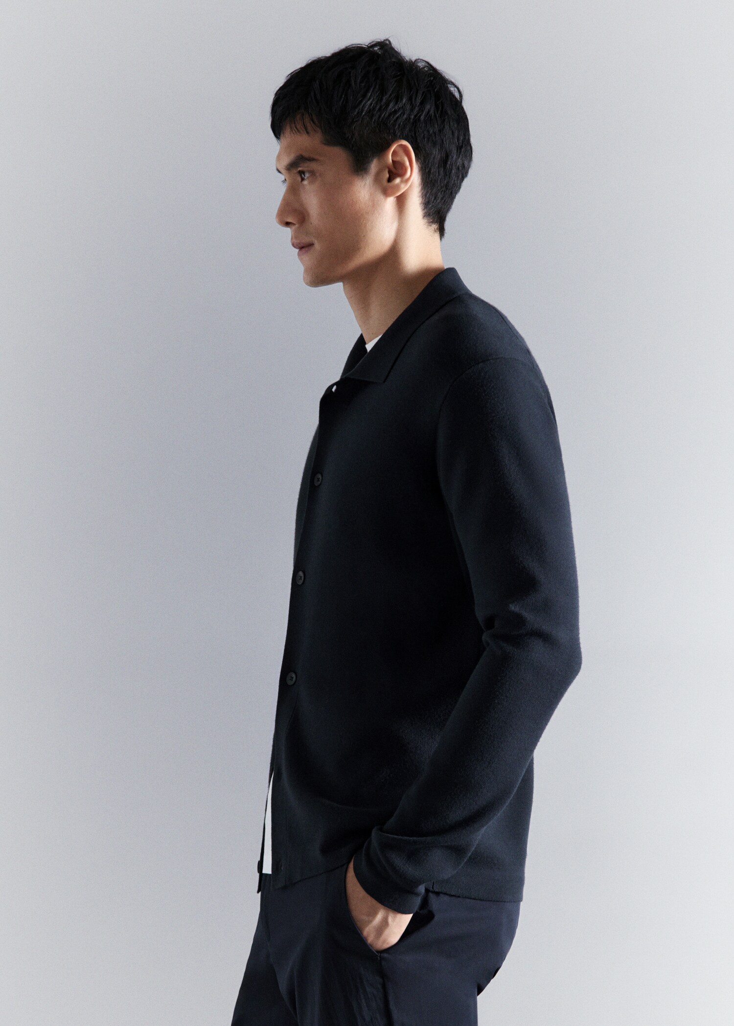 Fine knit comfort stretch cardigan - Details of the article 2