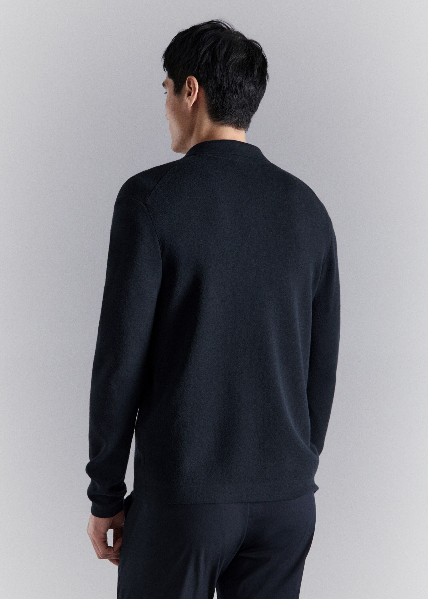 Fine knit comfort stretch cardigan - Reverse of the article