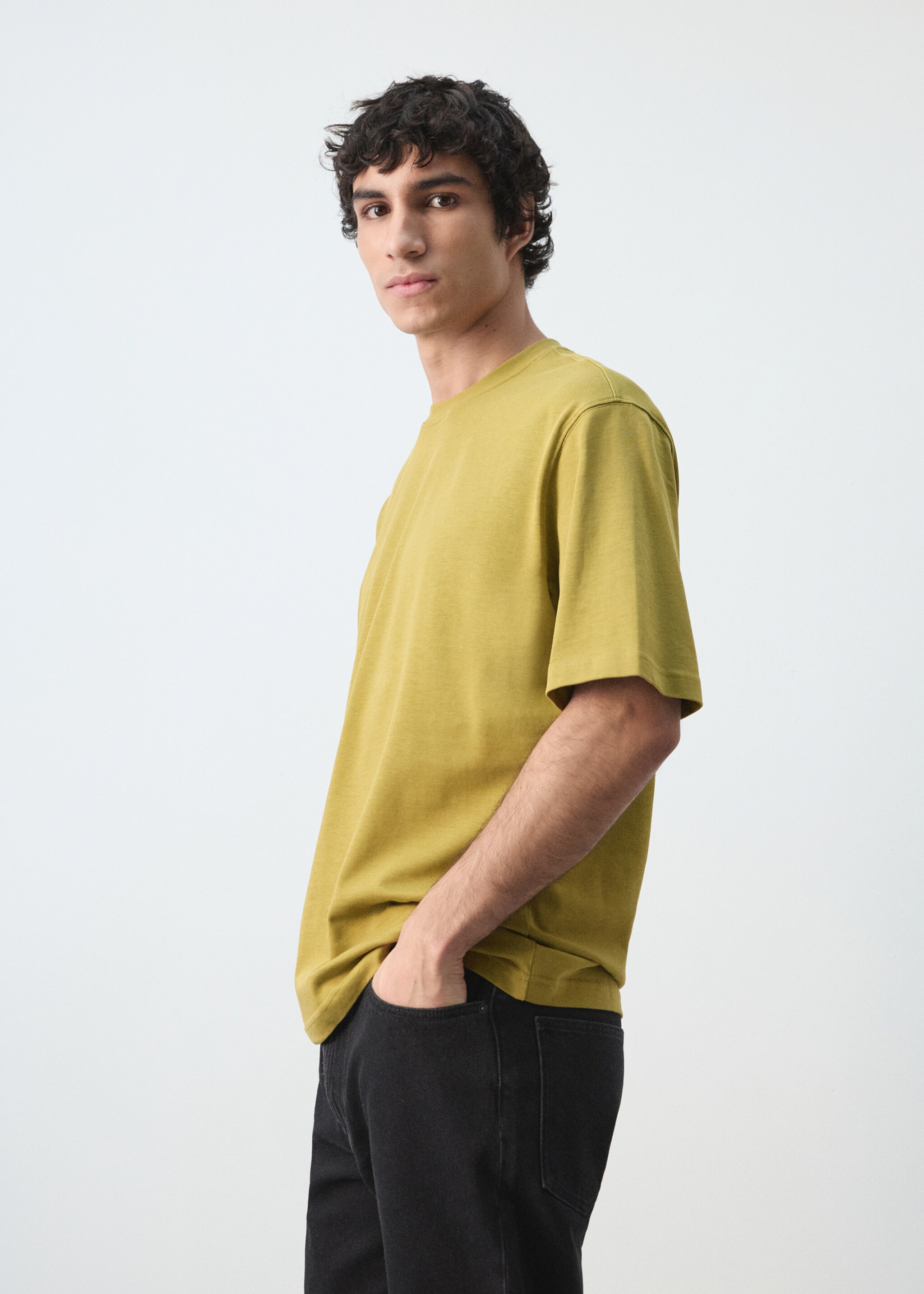 Camiseta heavy weight relaxed fit - Detalle del artículo 2, Oliva. Ref: 27054430-00.