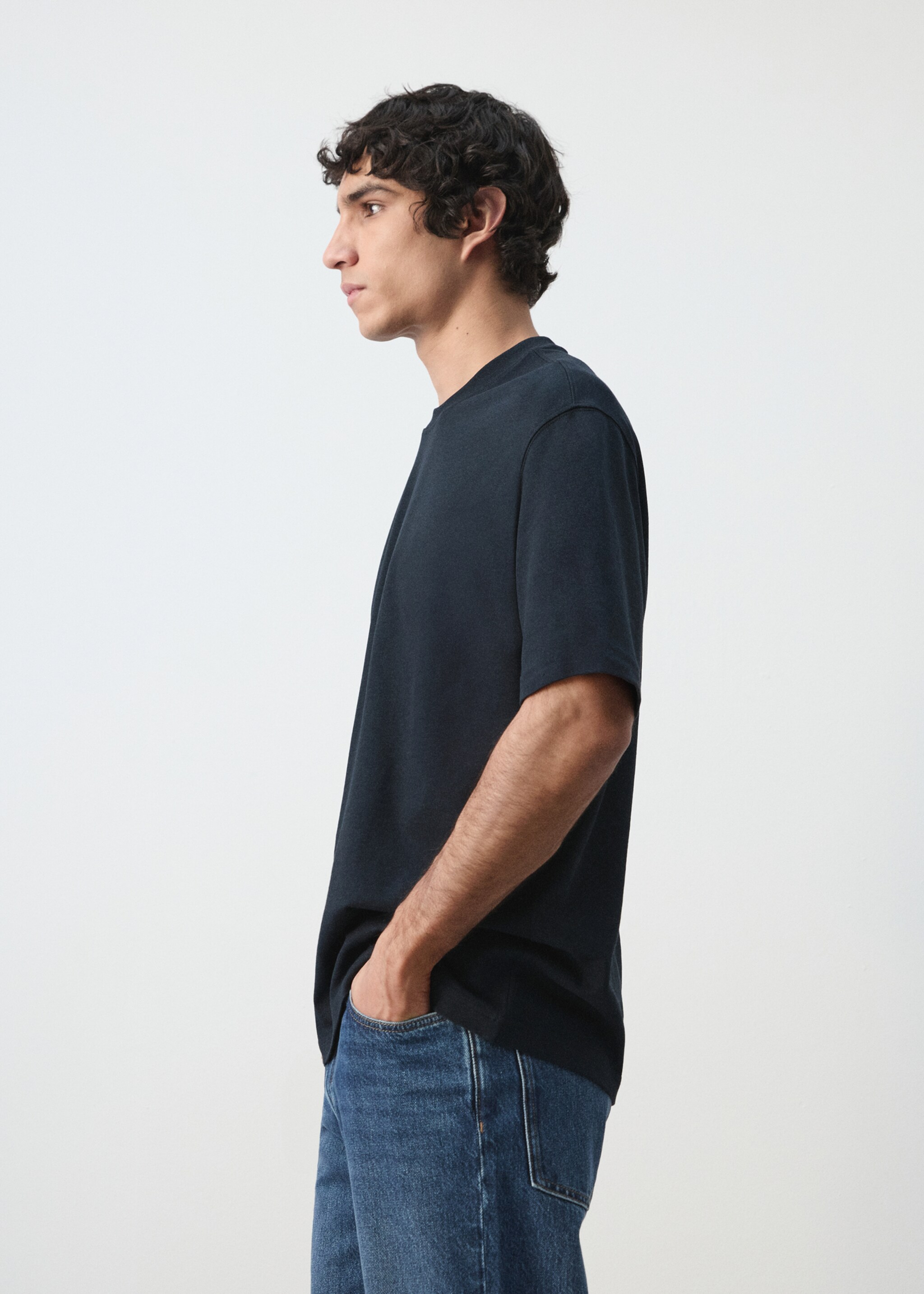 Camiseta heavy weight relaxed fit - Detalle del artículo 2, Azul marino. Ref: 27054430-00.