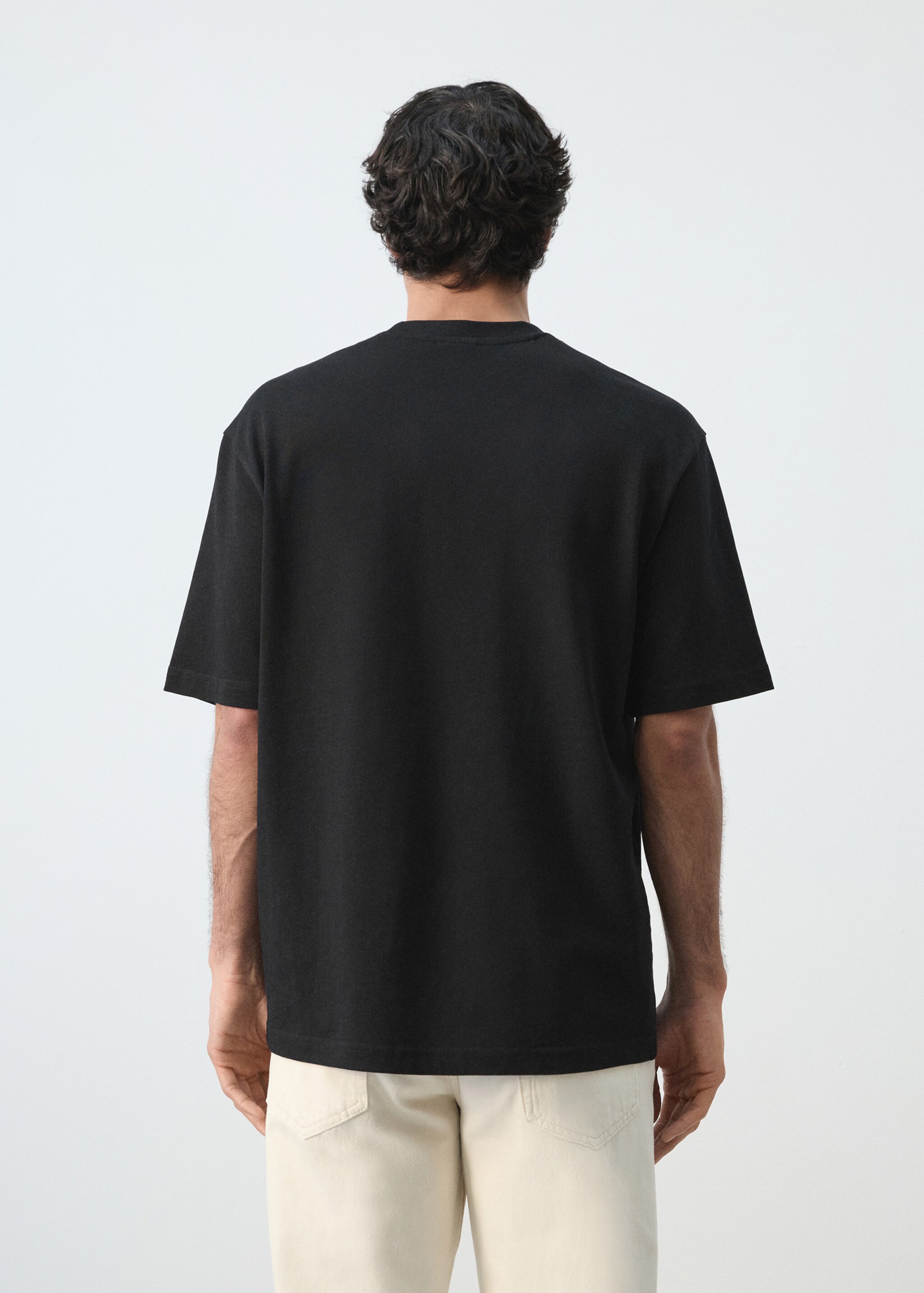 Camiseta heavy weight relaxed fit - Reverso del artículo, Negro. Ref: 27054430-00.