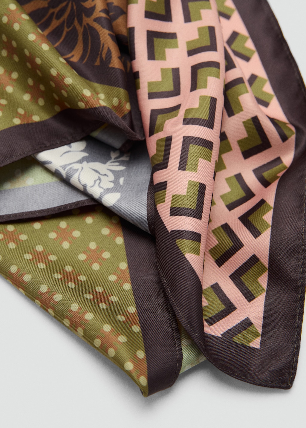 Printed satin scarf
