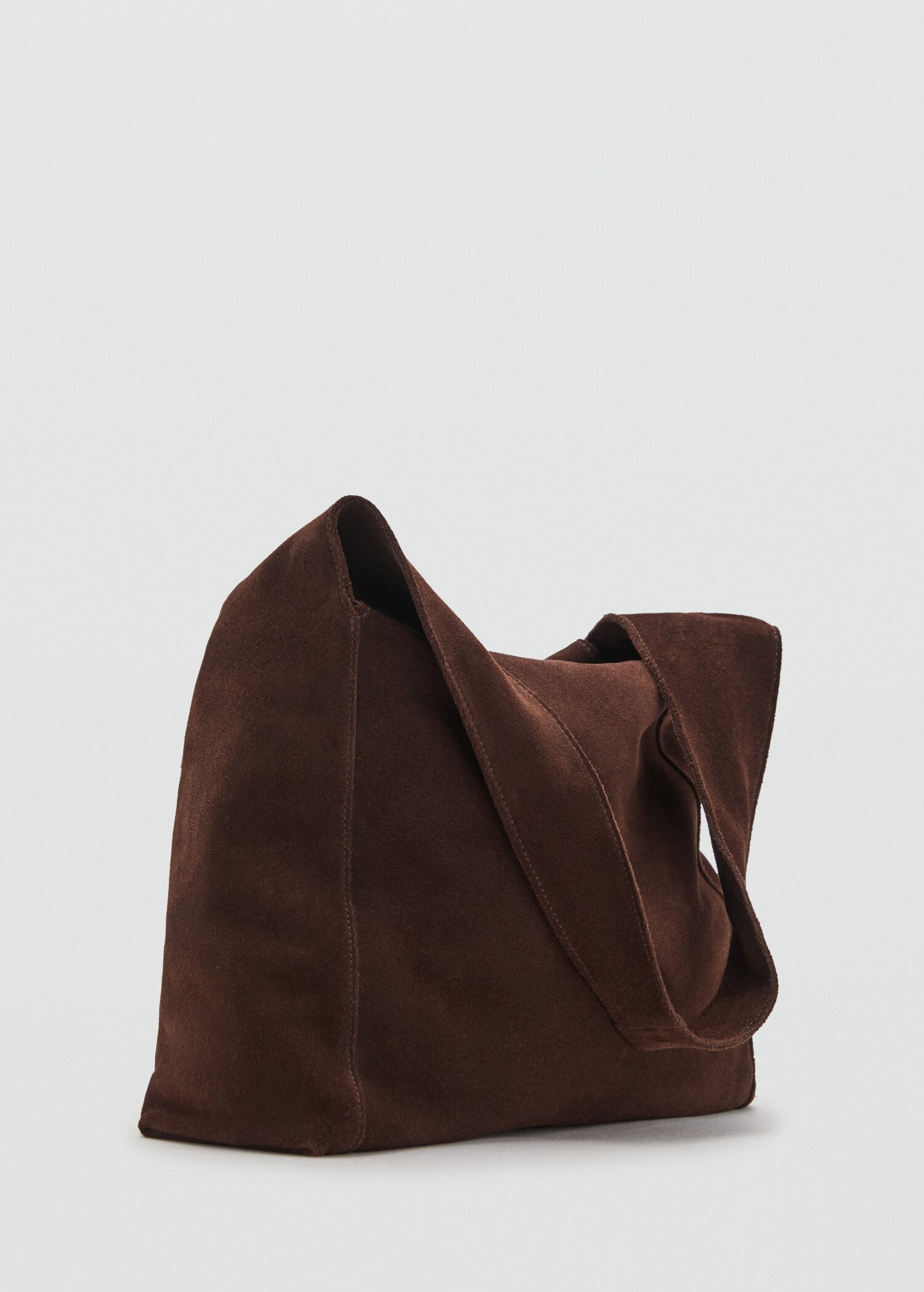 Suede shopper bag - Medium plane