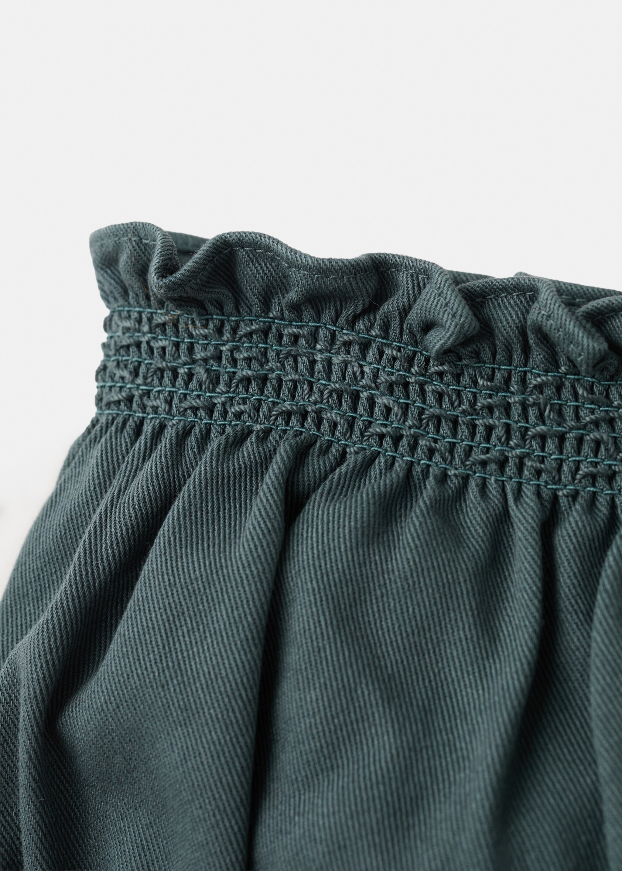 Cotton romper - Details of the article 8, Green. Ref: 27054436-00.