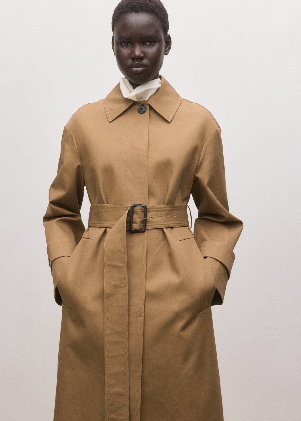 Mango Cotton trench coat with belt