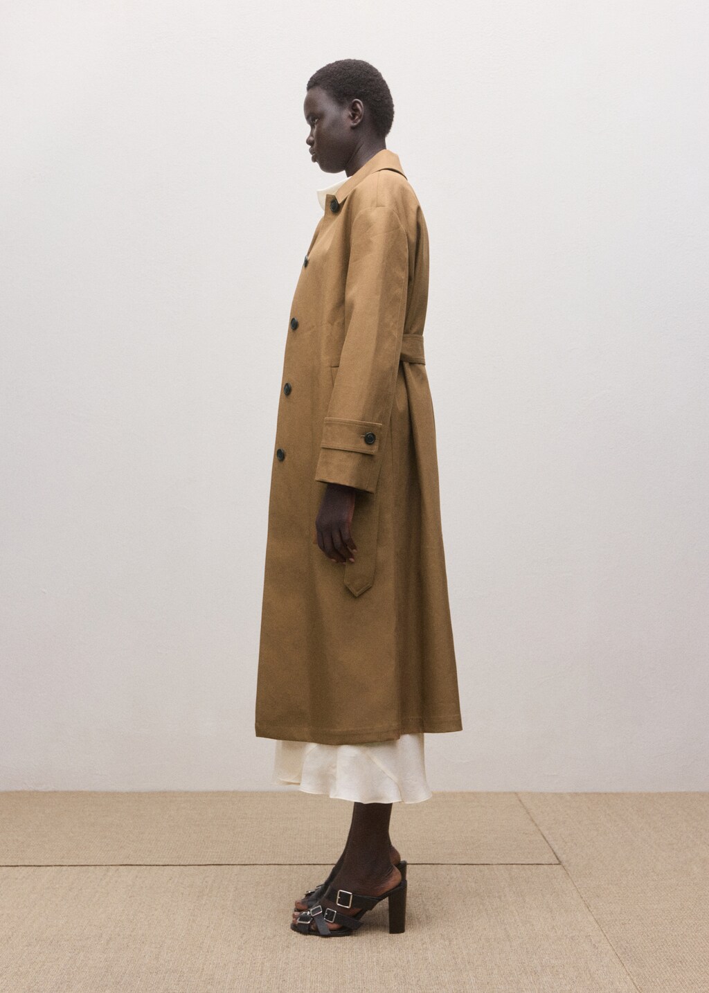 Mango Cotton trench coat with belt