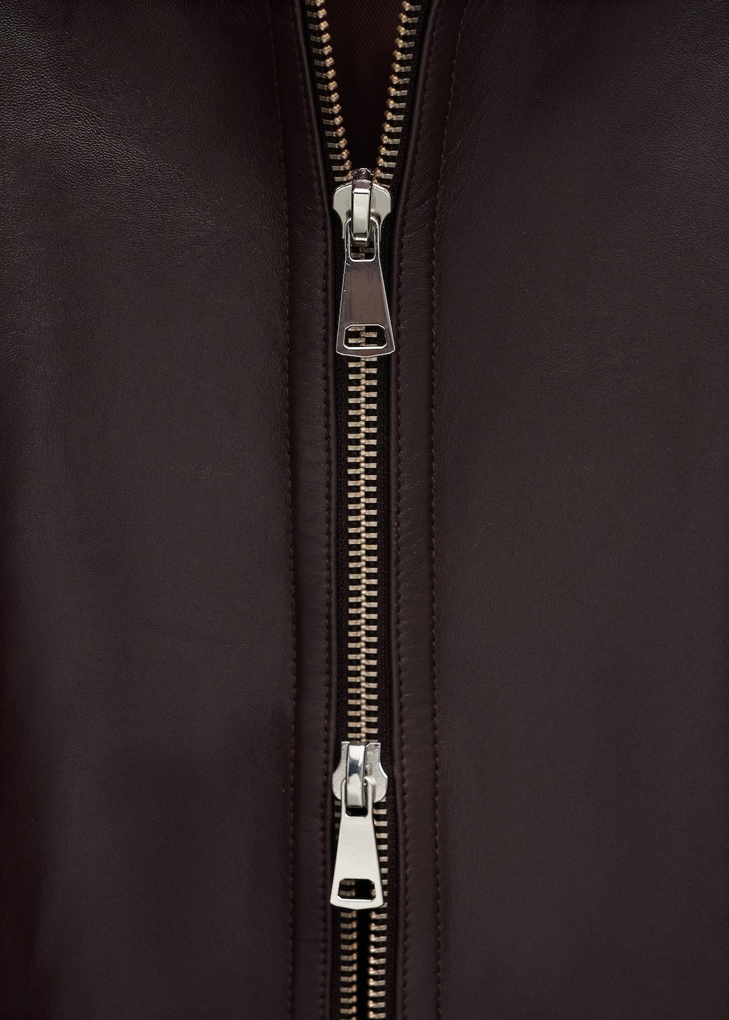 Oversized funnel-neck leather coat - image 5