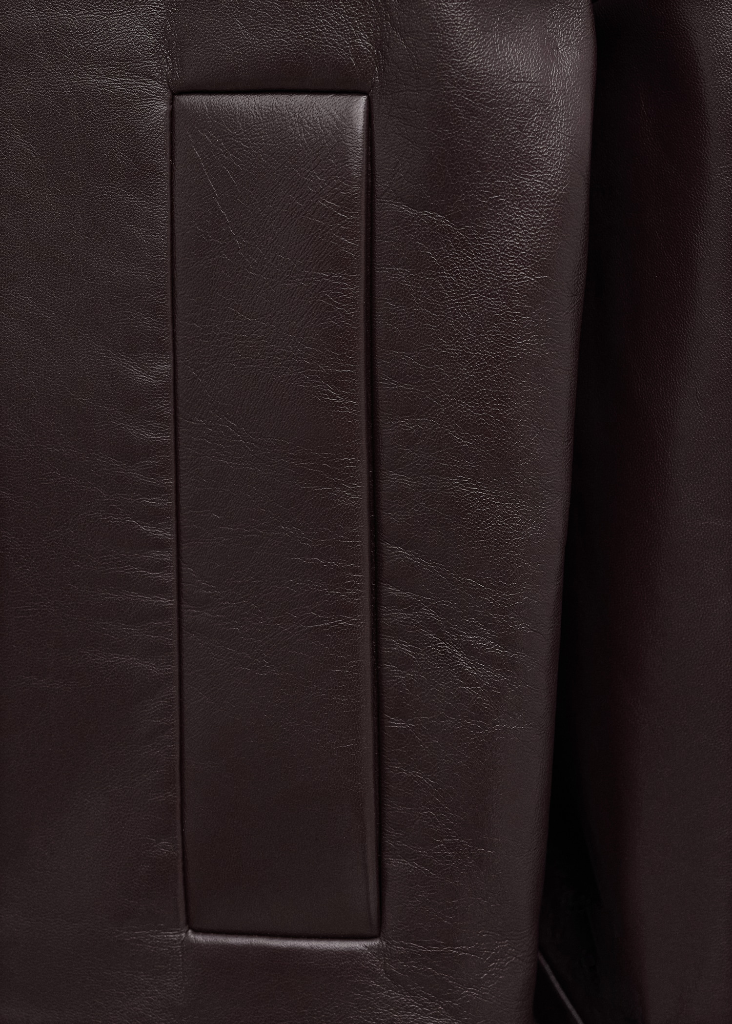 100% leather oversized funnel neck coat - Details of the article 8