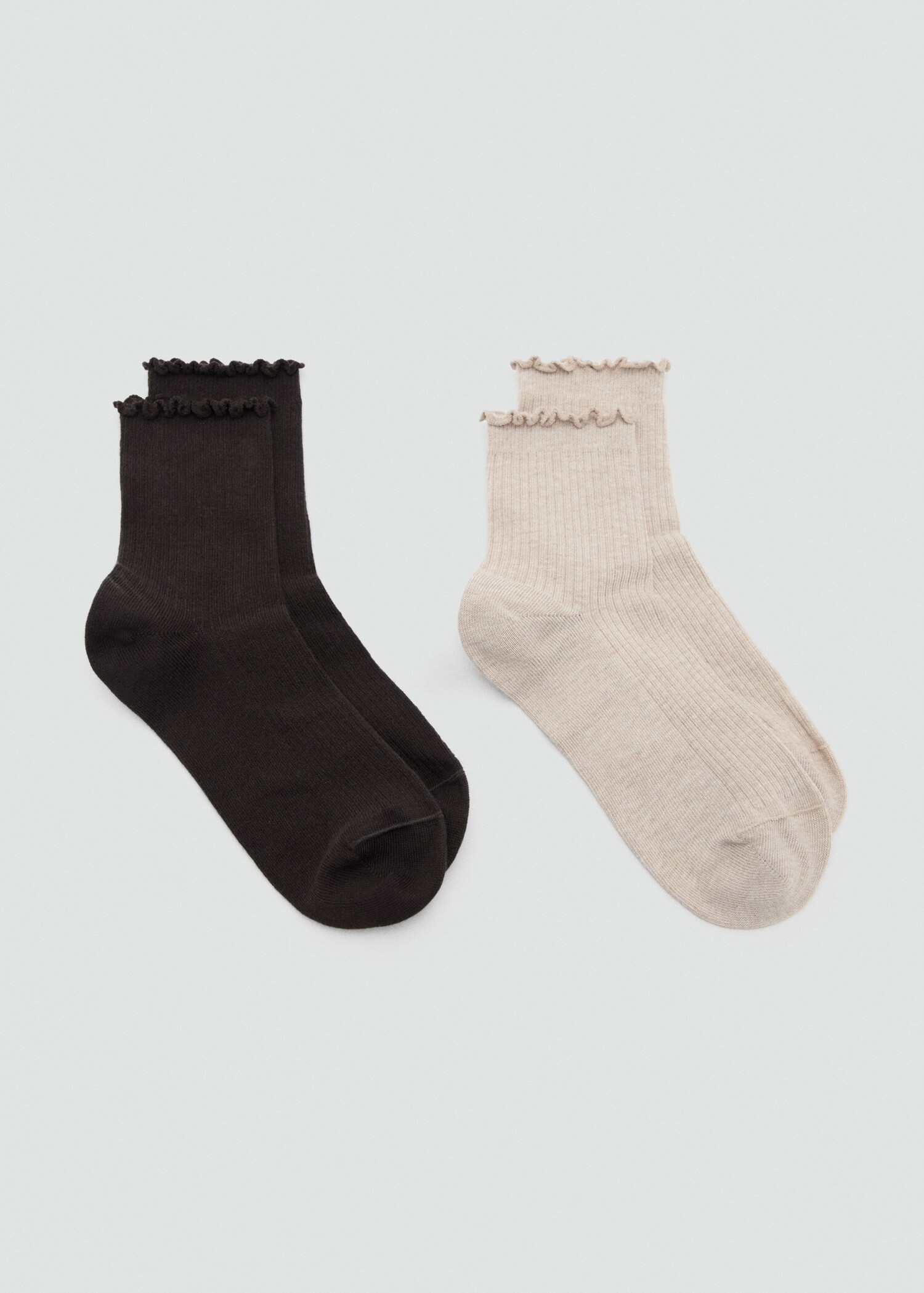 حزمة من 2 جوارب قطنية مضلعة - منتج دون نموذج
