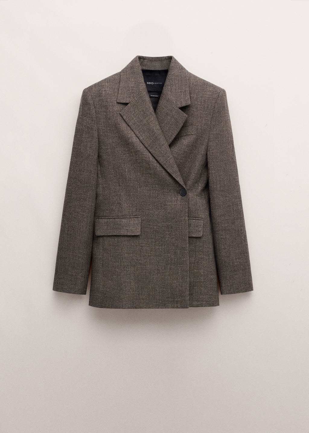 Herringbone double-breasted suit blazer - image 3