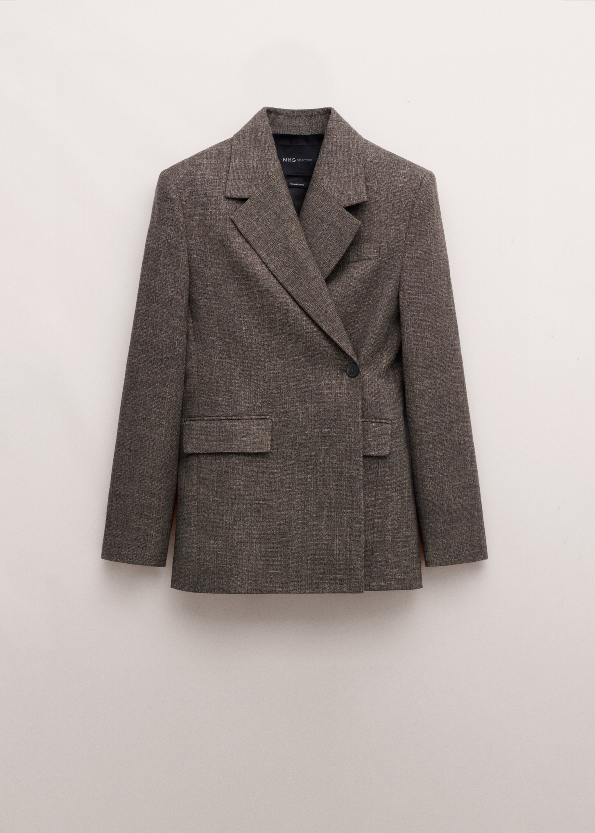 جاكيت بليزر مزدوج الصدر بنمط مموه - منتج دون نموذج, شوكولاتة. Ref: 27054445-00.