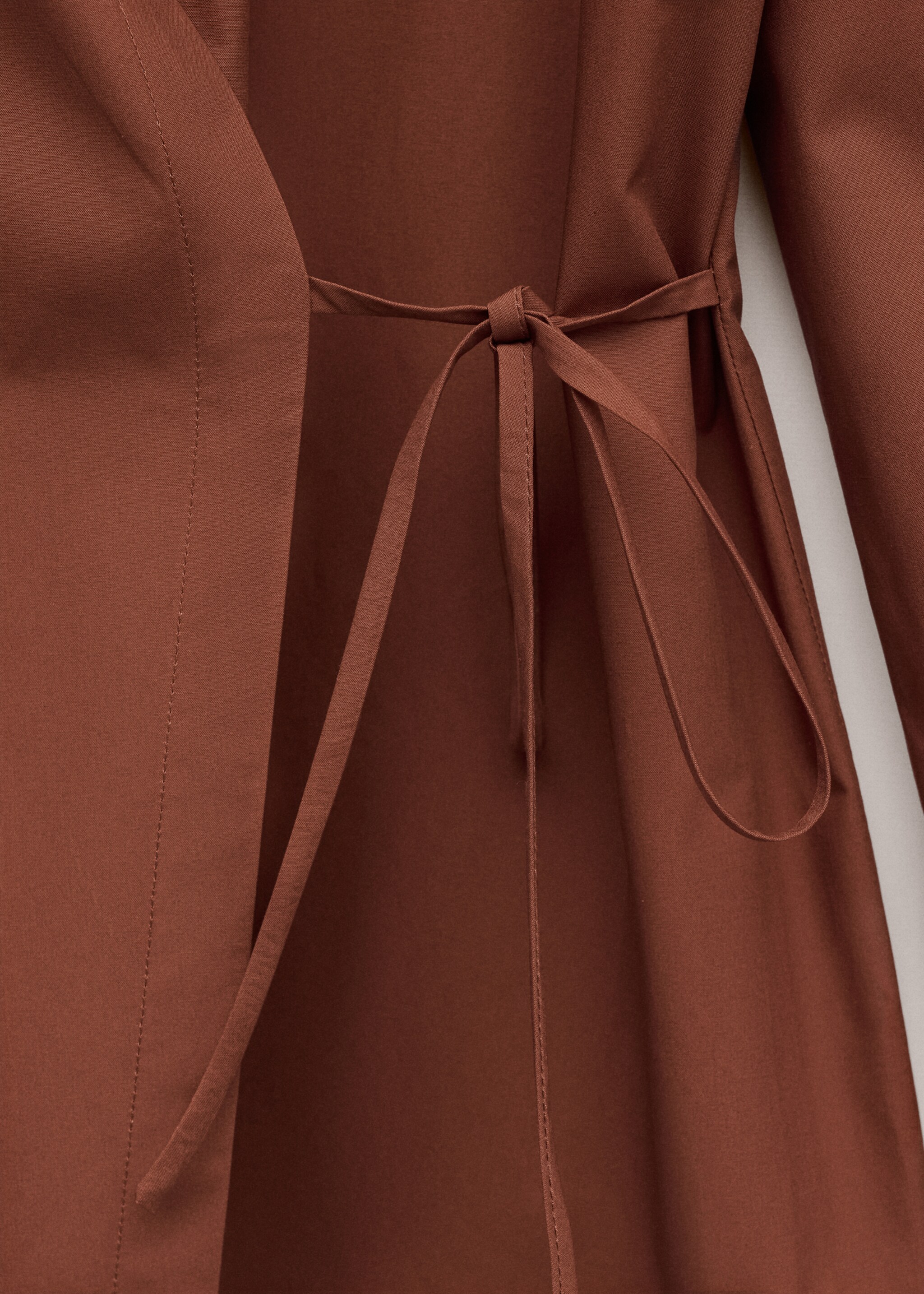 Chemise coton cache-cœur - Détail de l'article 0, Rouge-orangé. Ref: 27054447-00.