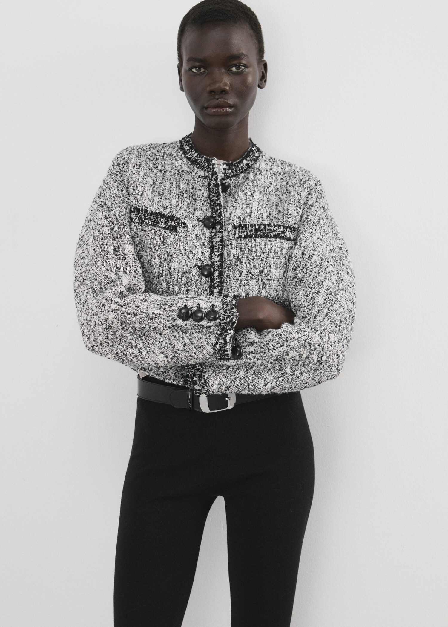 Tweed jacket with frayed ends - Medium plane