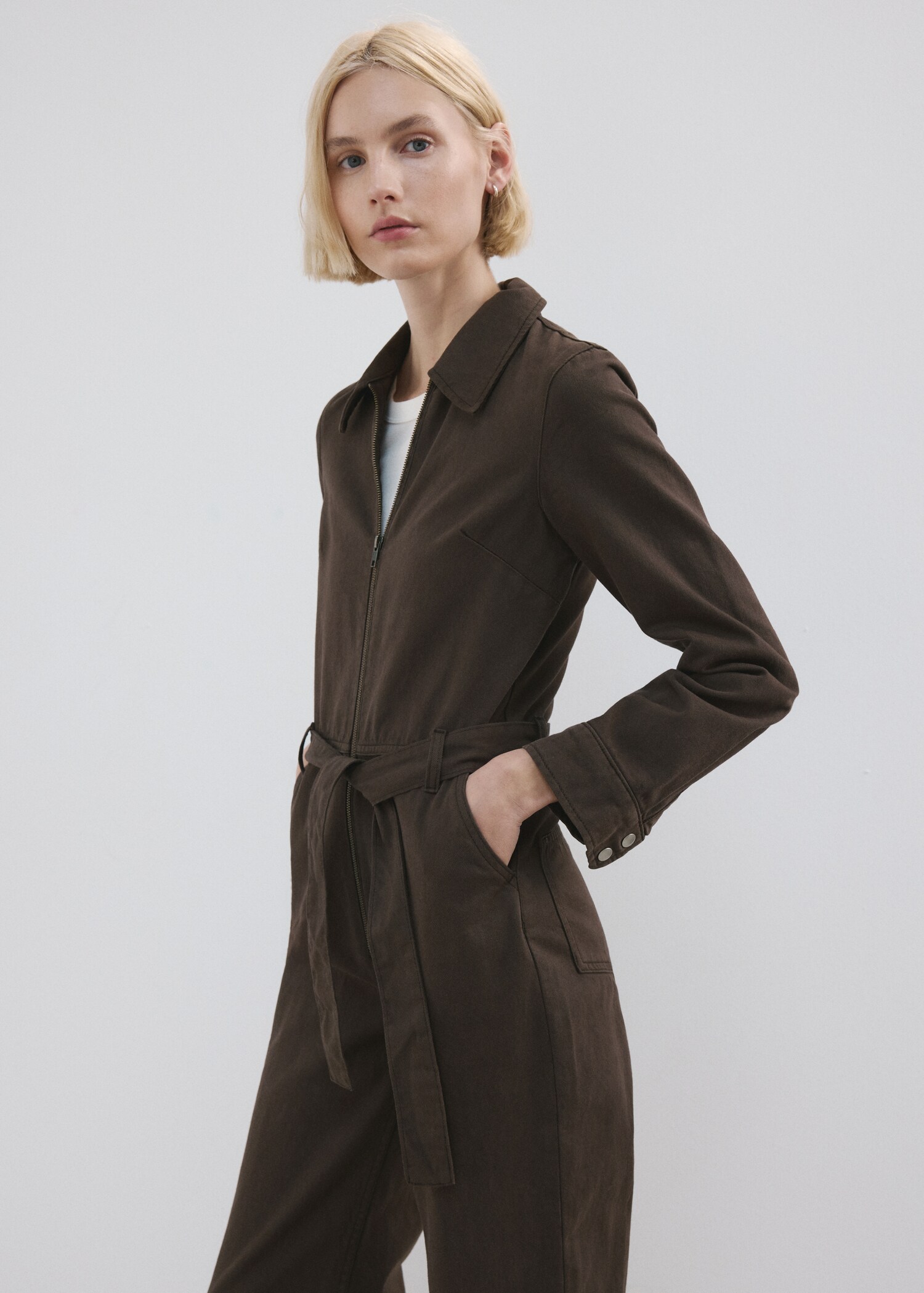 SHEIN ICON Combinaison en denim casual simple à SHEIN ICON Combinaison en denim casual simple à