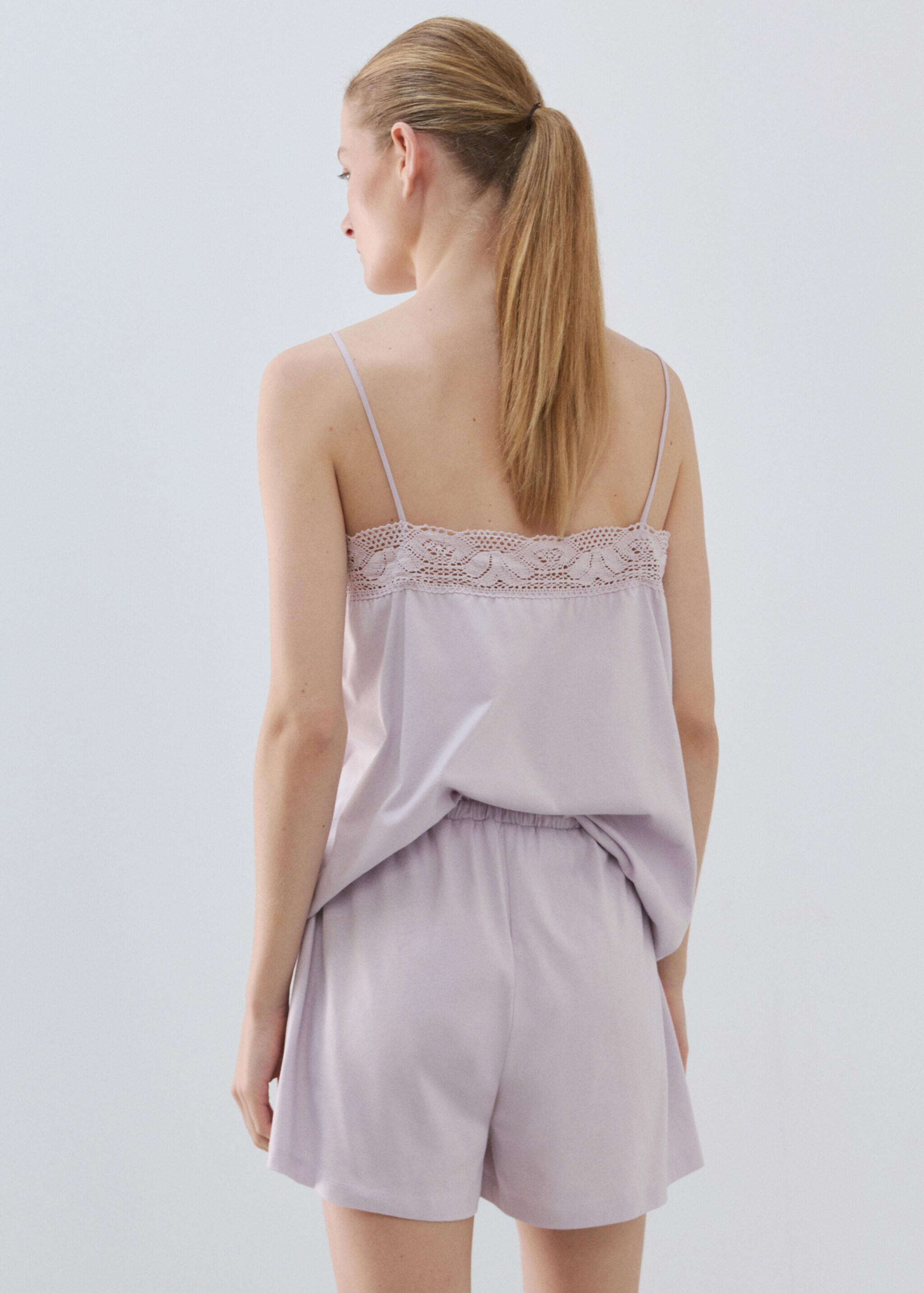 Short coton - Verso de l’article, Lilas. Ref: 27054768-00.