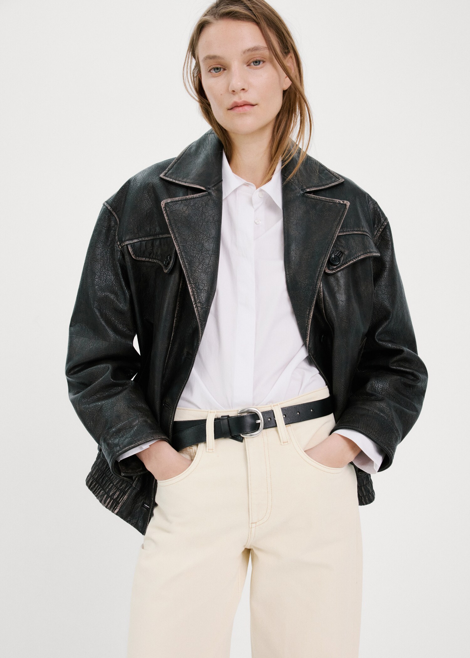 High-waisted barrel jeans - Details of the article 1