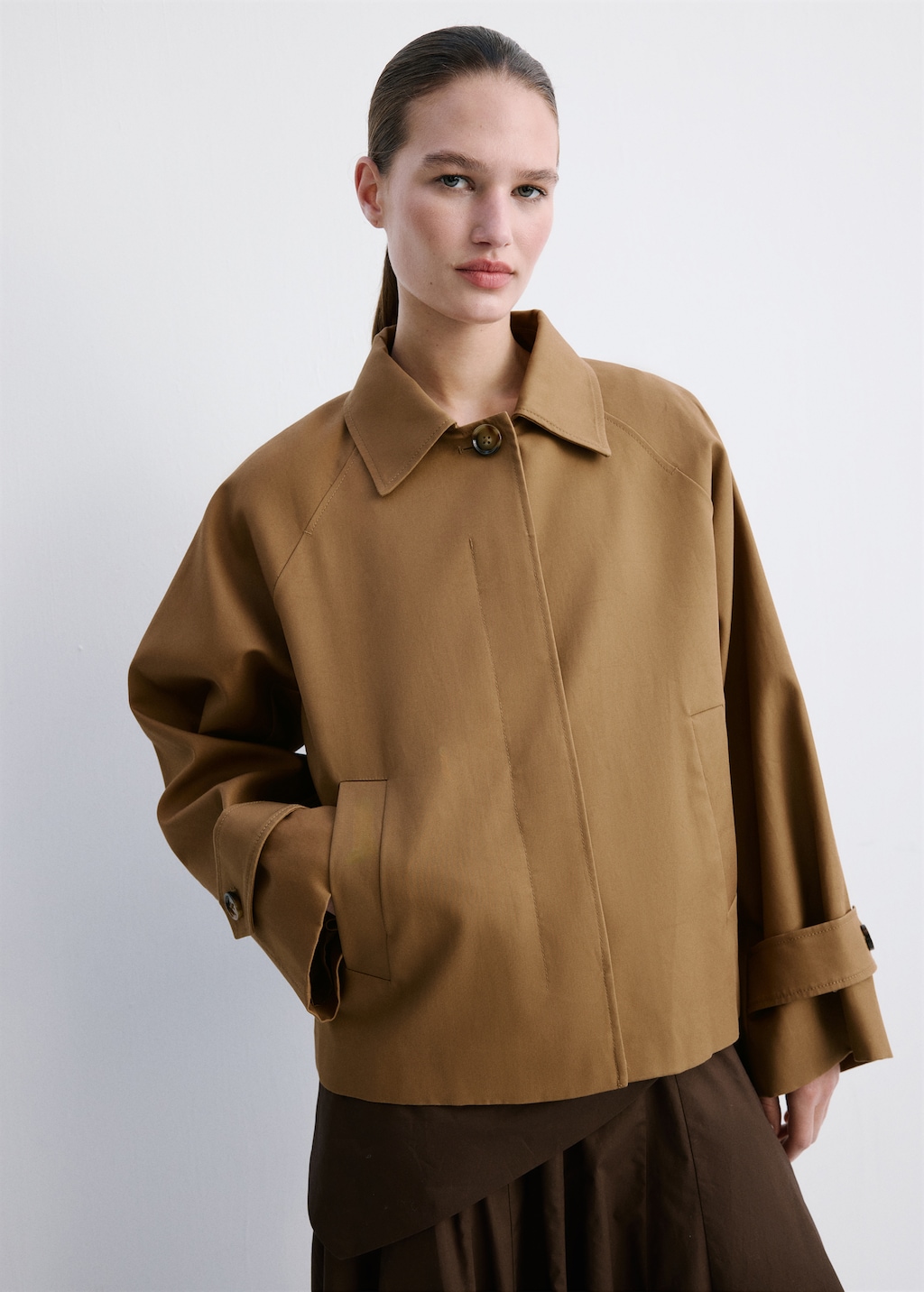 Mango Oversized short trench coat