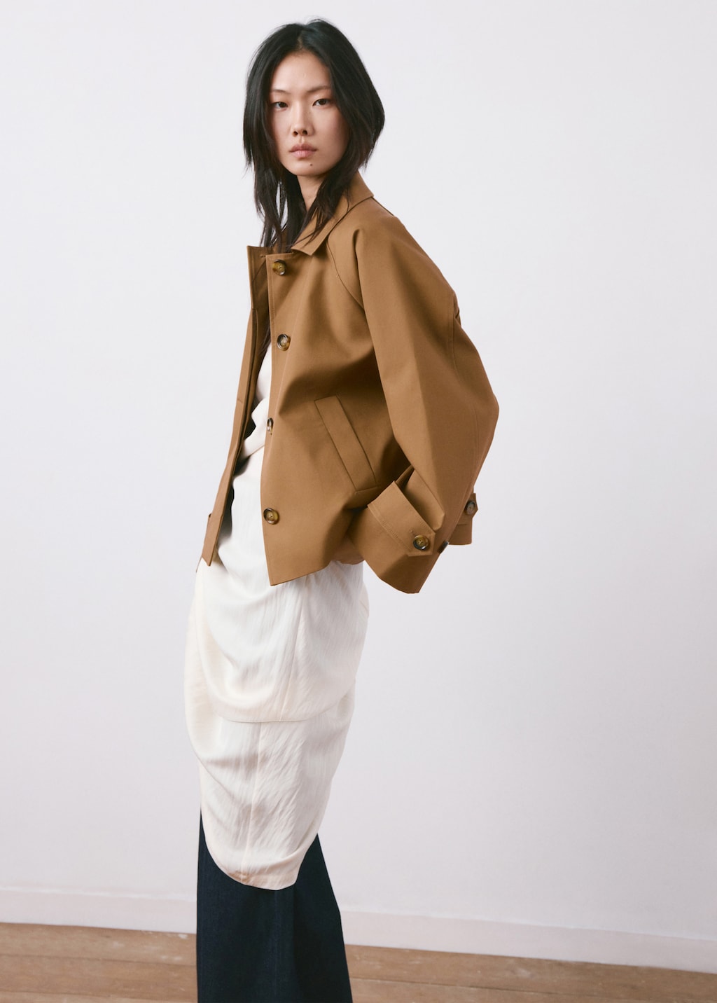 Mango Oversized short trench coat