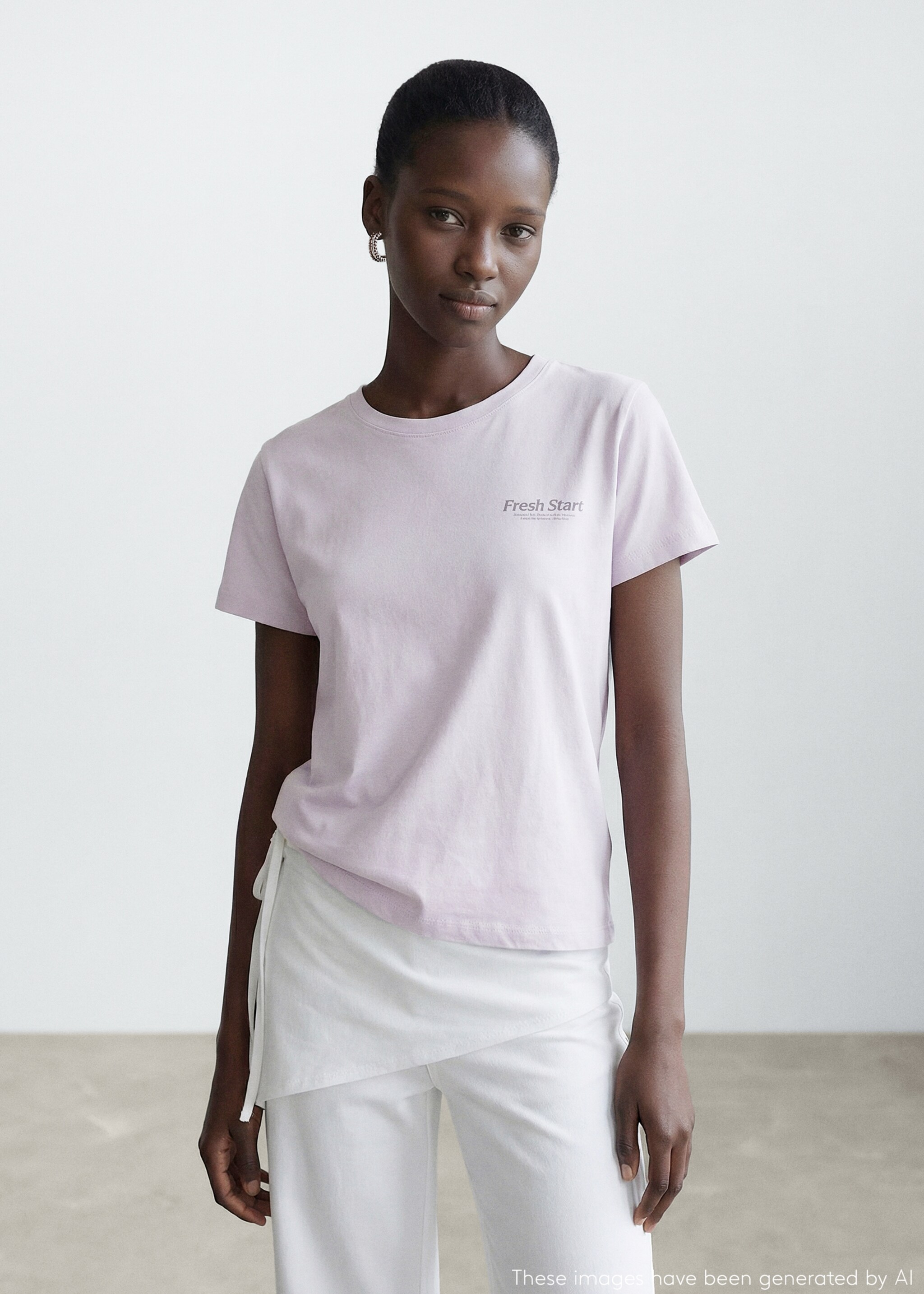 Printed cotton-blend t-shirt - Medium plane, Light/Pastel Purple. Ref: 27054777-00.
