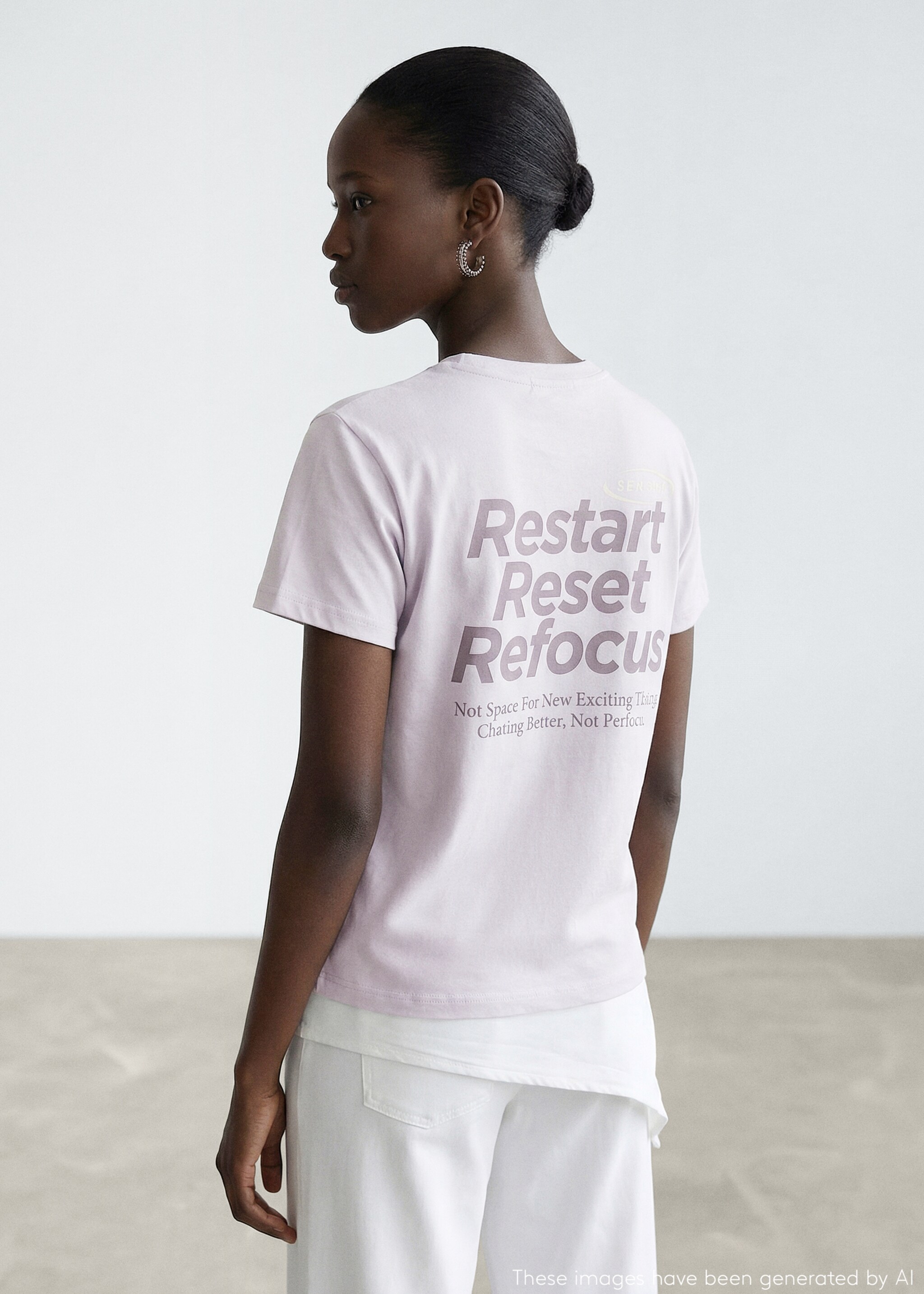 Printed cotton-blend t-shirt - Reverse of the article, Light/Pastel Purple. Ref: 27054777-00.