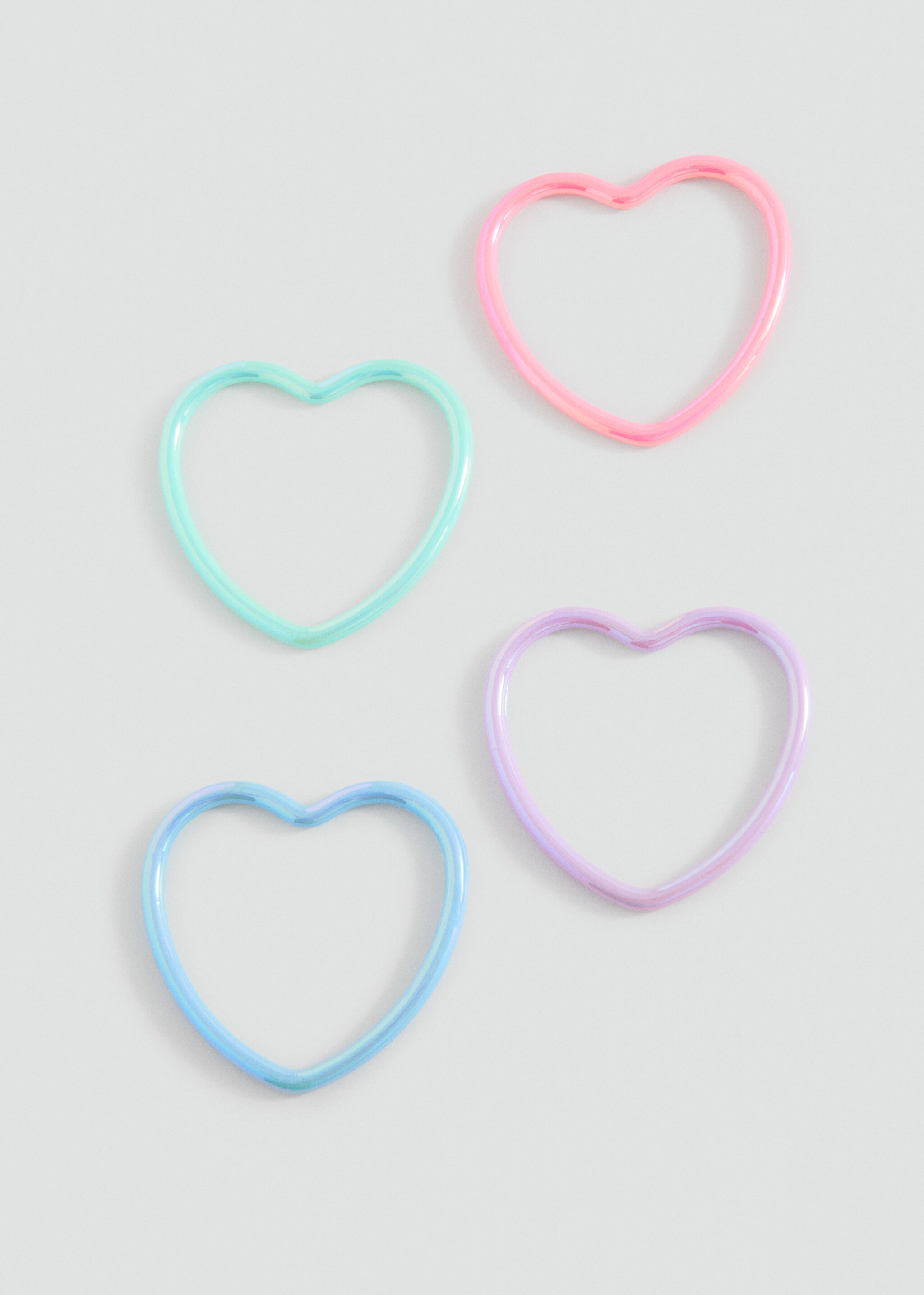 Pack de 4 bracelets cœurs - Plan moyen, Rose. Ref: 27054779-00.