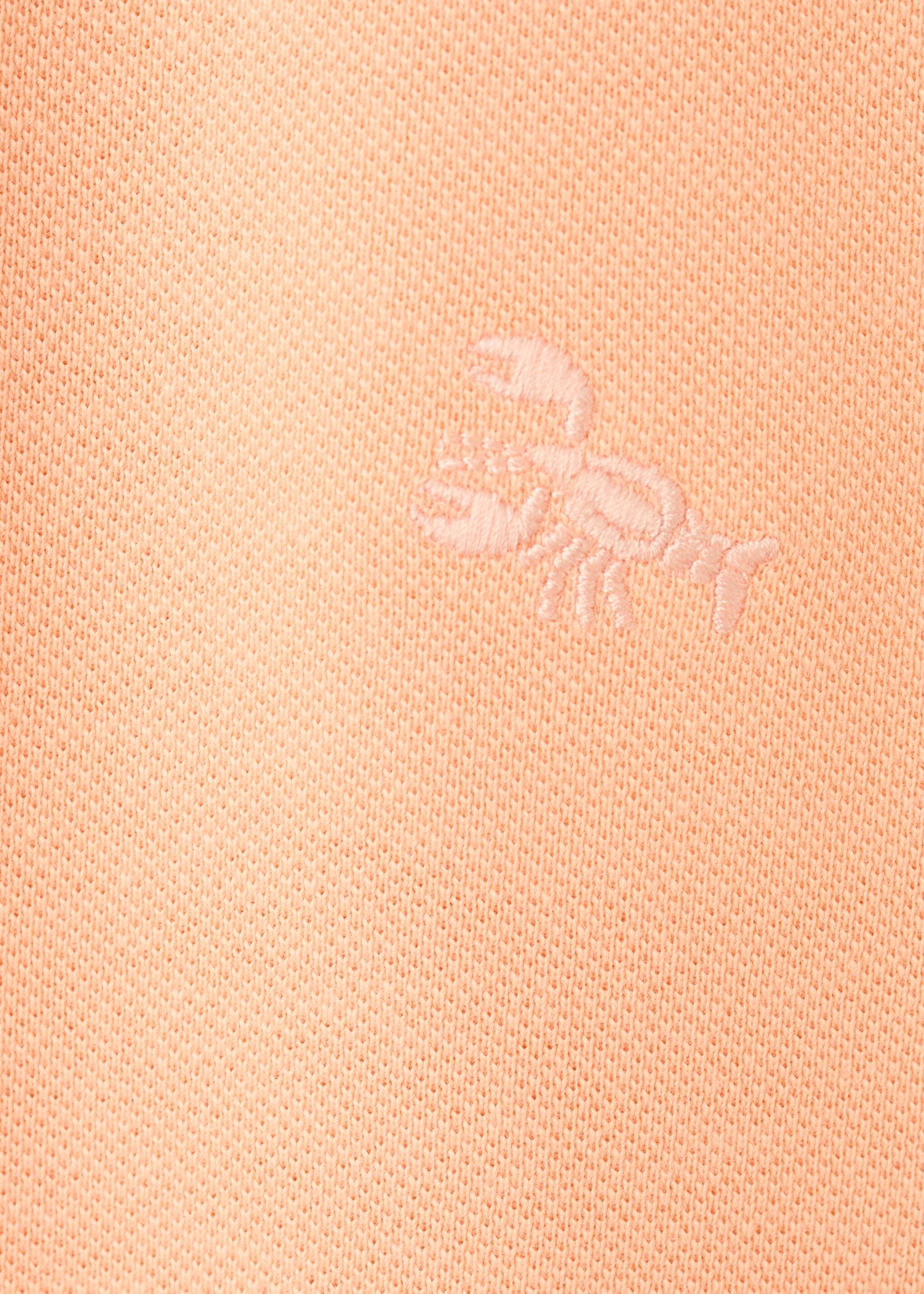 Cotton polo shirt - Details of the article 0, Peach. Ref: 27055143-00.