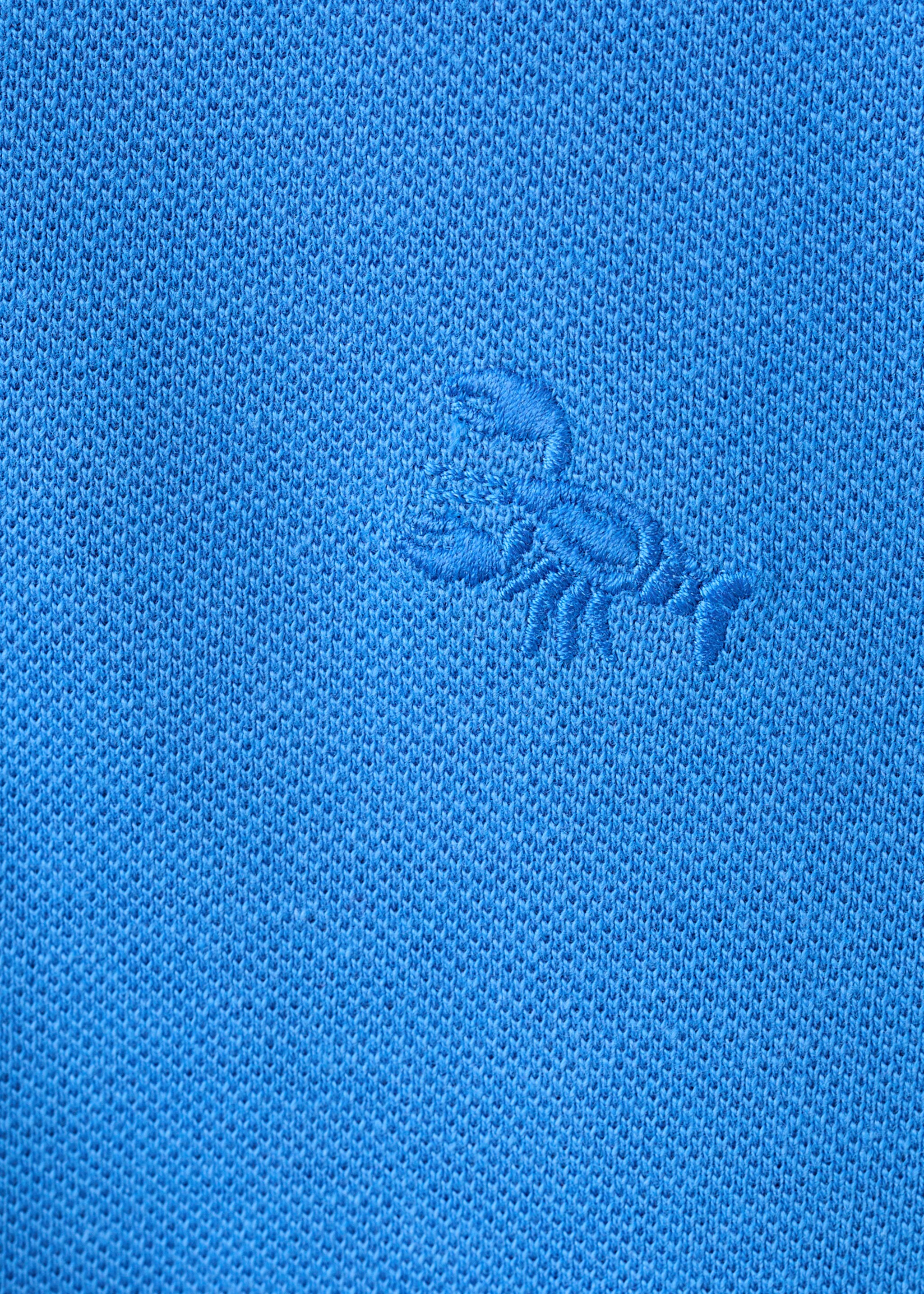 Cotton polo shirt - Details of the article 0, China Blue. Ref: 27055143-00.