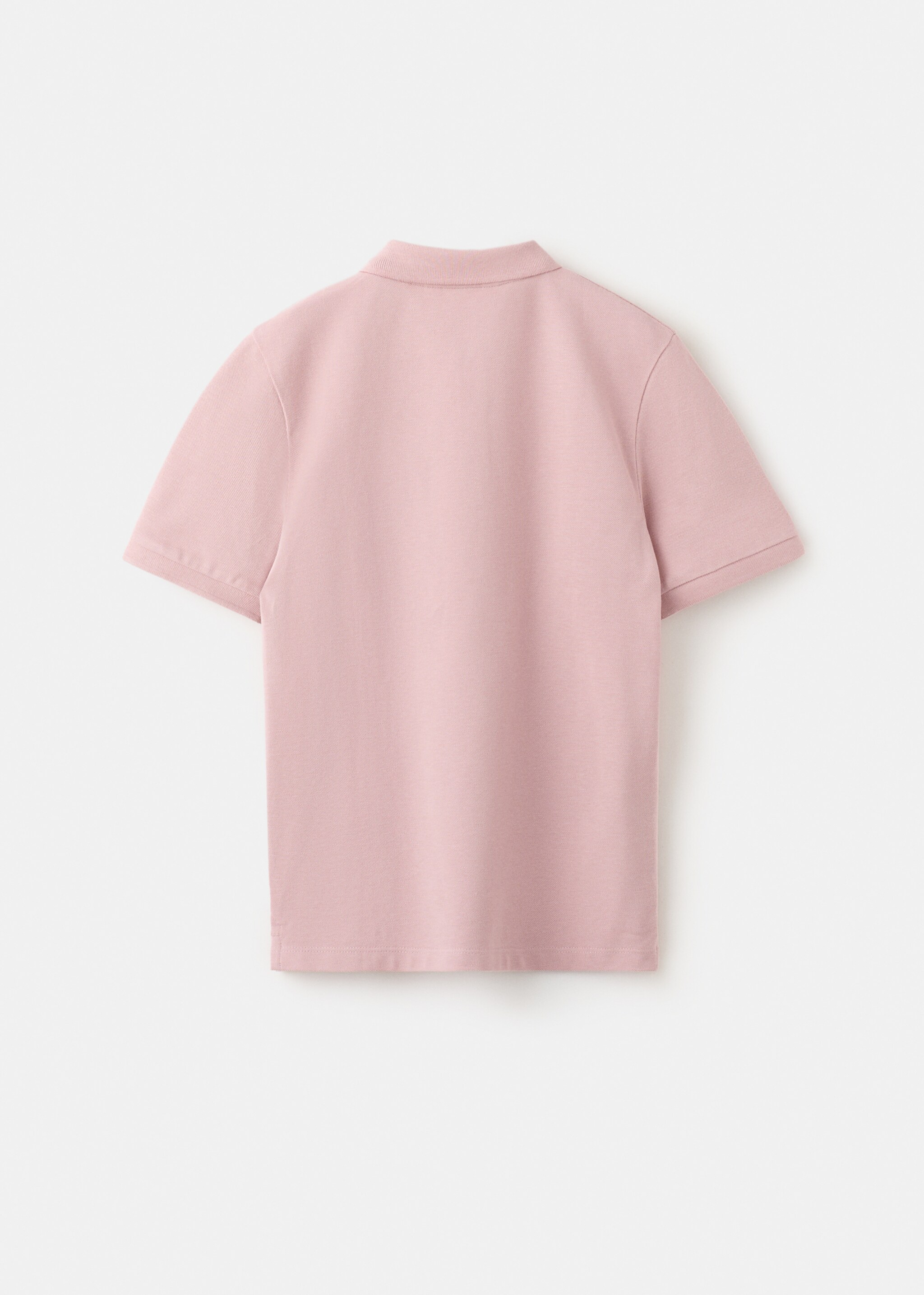 Cotton polo shirt - Reverse of the article, Pale Pink. Ref: 27055143-00.
