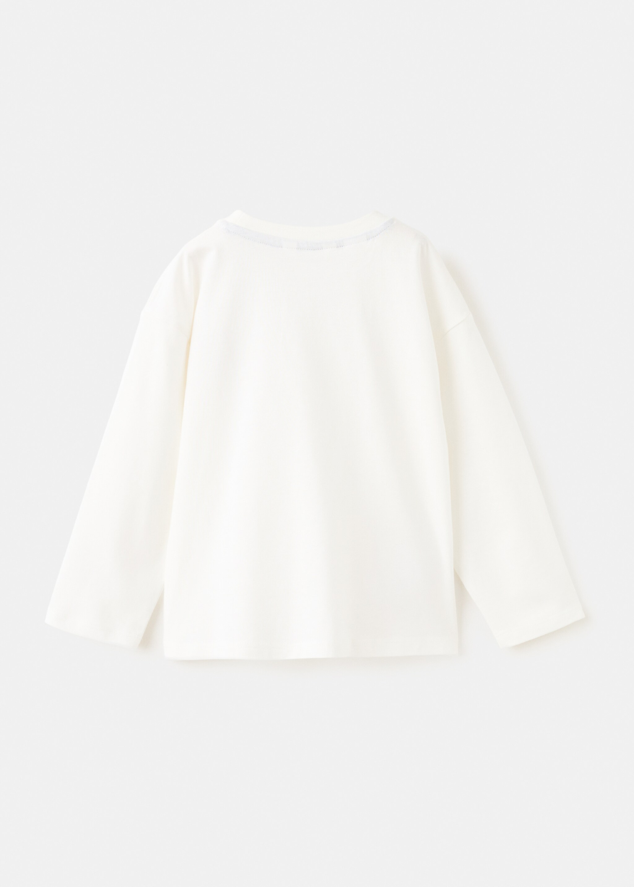 T-shirt en coton imprimé - Verso de l’article, Blanc cassé. Ref: 27055144-00.