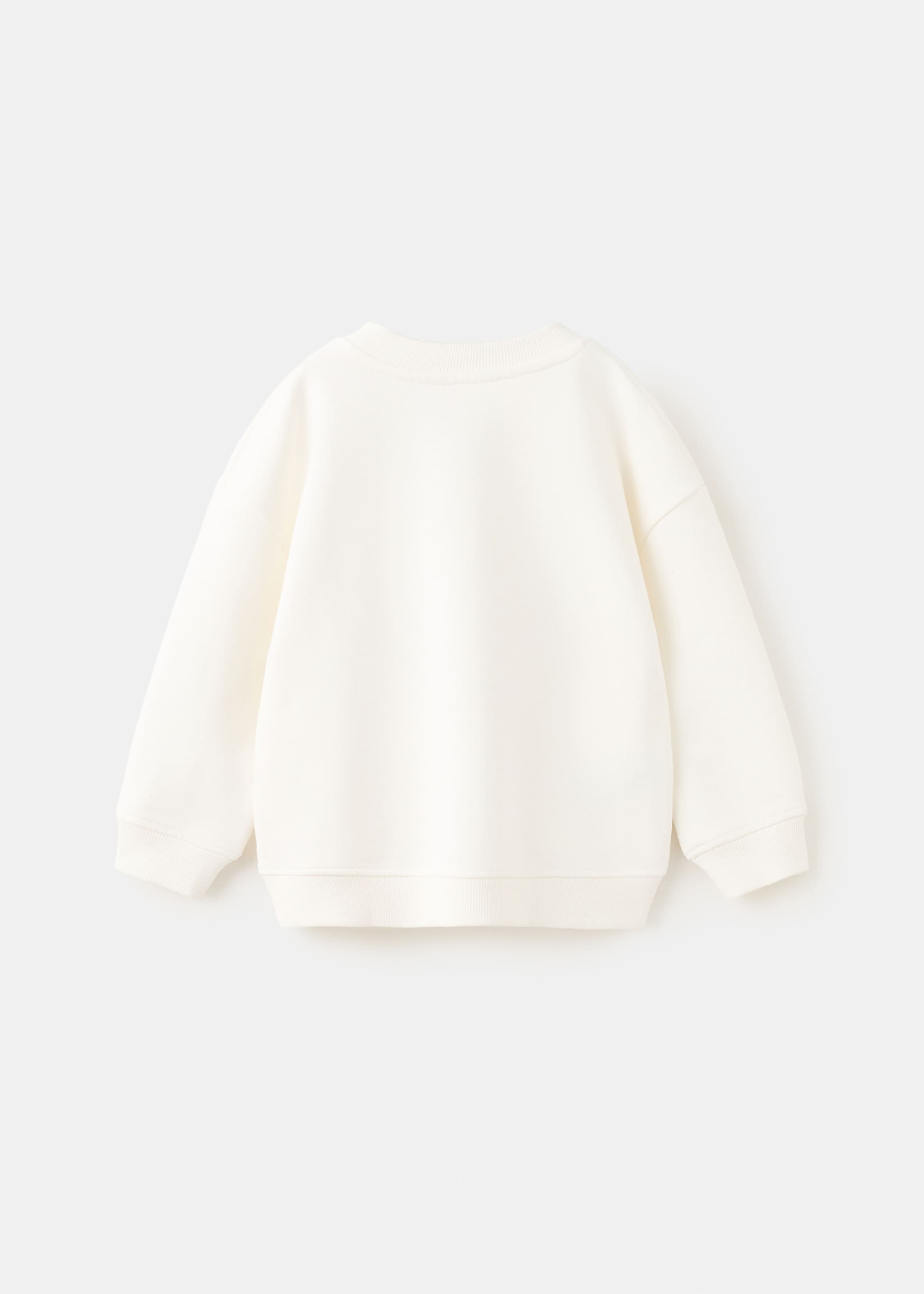 Sweat-shirt coton imprimé - Verso de l’article, Blanc cassé. Ref: 27055145-00.