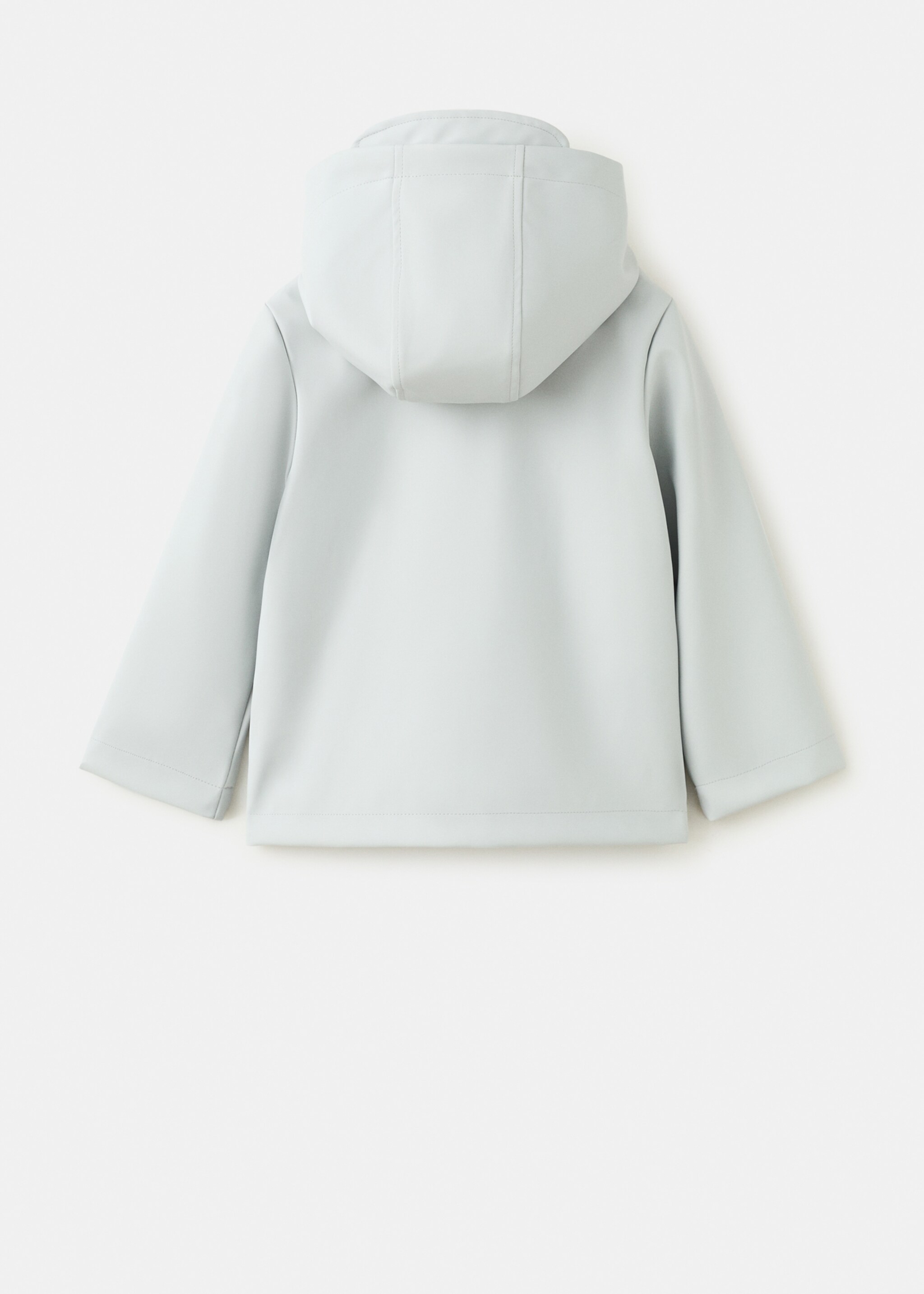 Rubberised parka with hood - Reverse of the article, Ice Grey. Ref: 27055147-00.