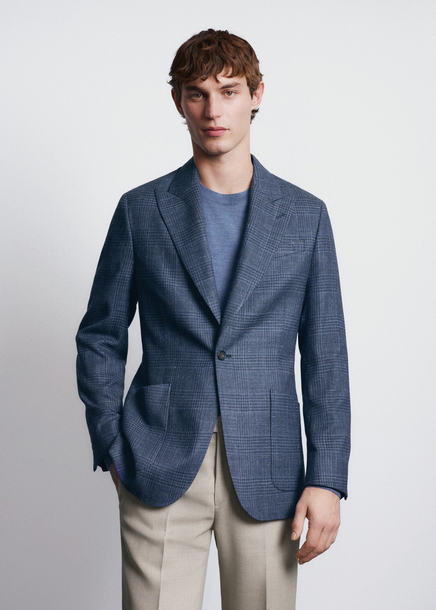 Slim-fit blazer in Lanerossi® by Marzotto fabric - Medium plane