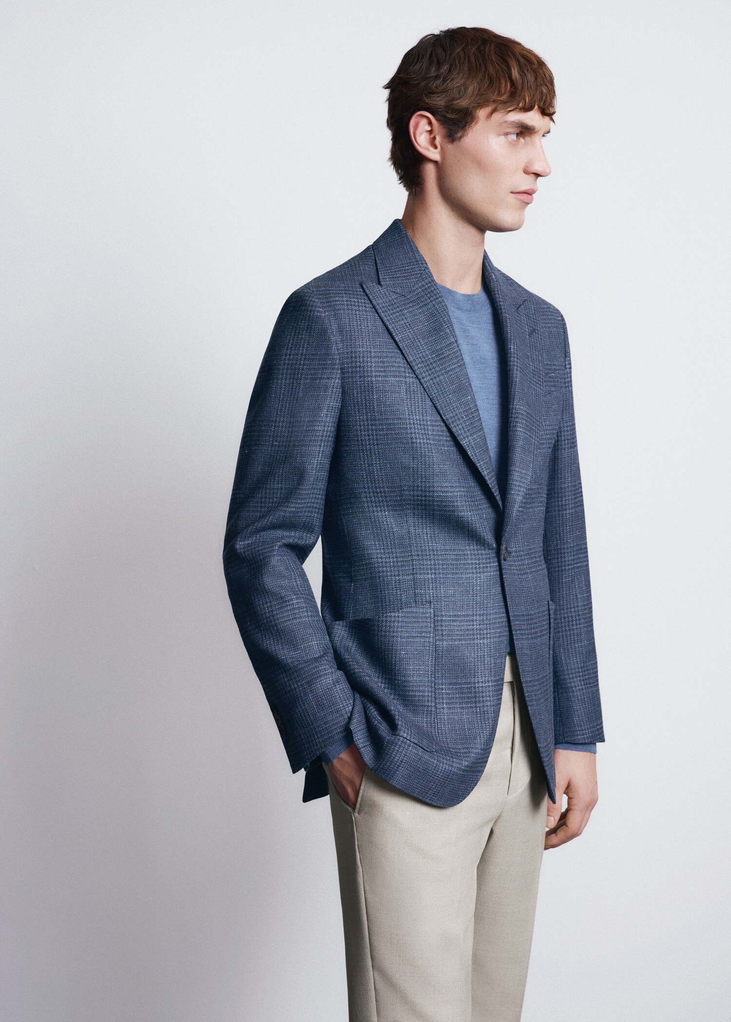 Slim-fit blazer in Lanerossi® by Marzotto fabric - Details of the article 2