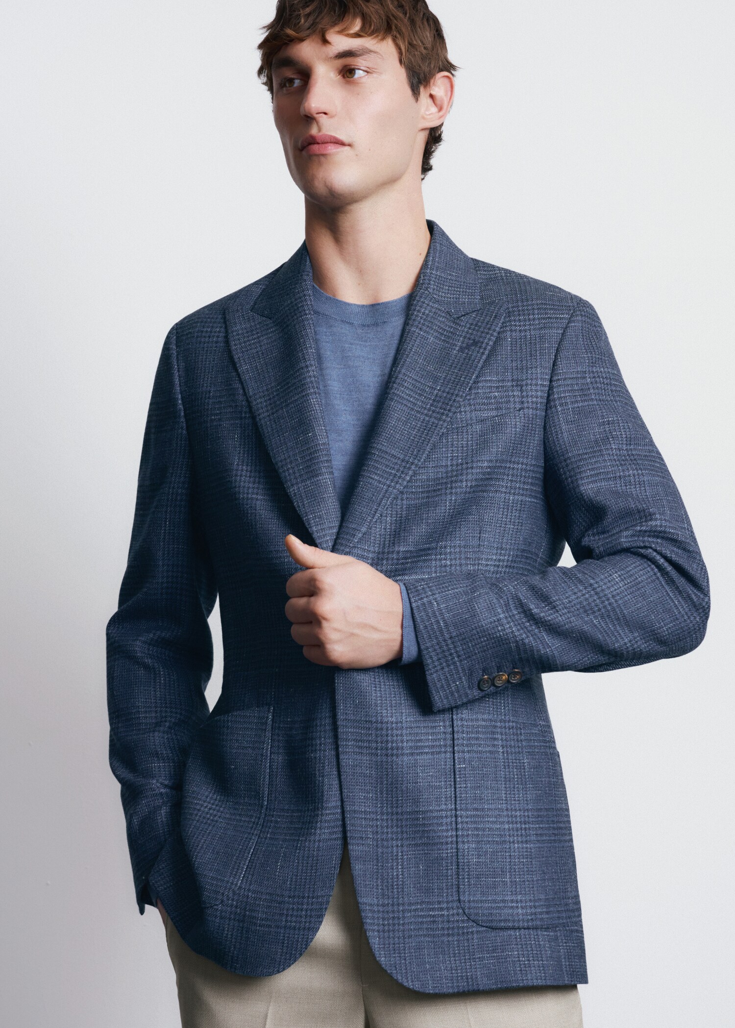 Slim-fit blazer in Lanerossi® by Marzotto fabric - Details of the article 6