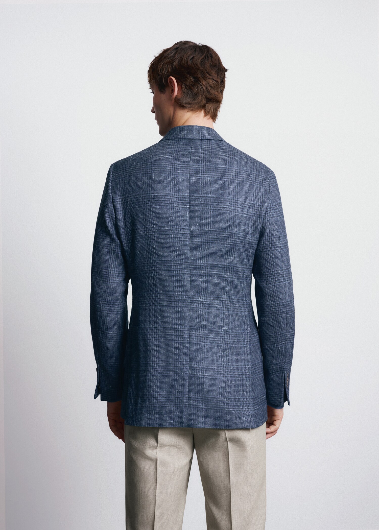 Slim-fit blazer in Lanerossi® by Marzotto fabric - Reverse of the article