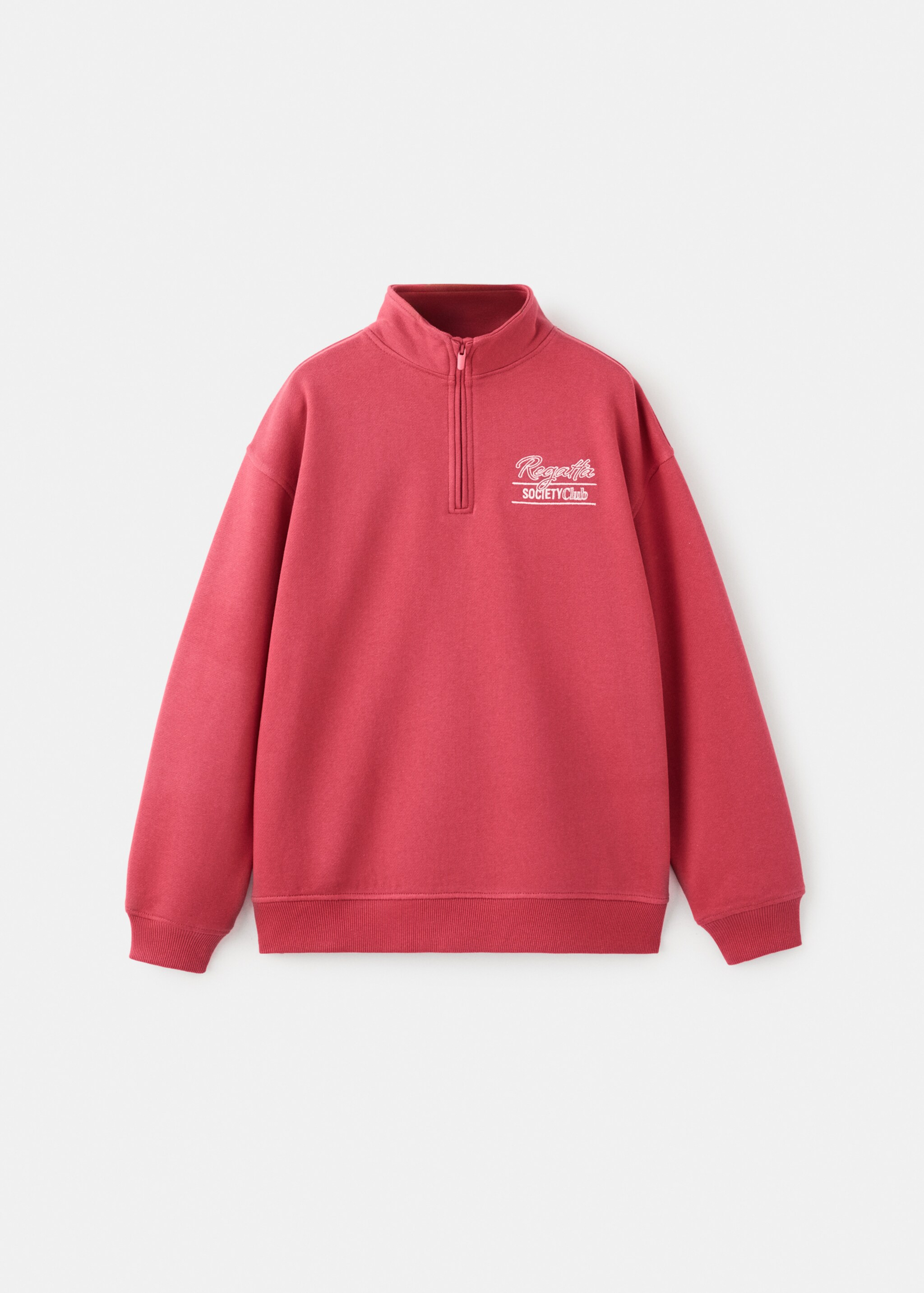 Perkins-neck cotton sweater - Article without model, Red. Ref: 27055150-00.