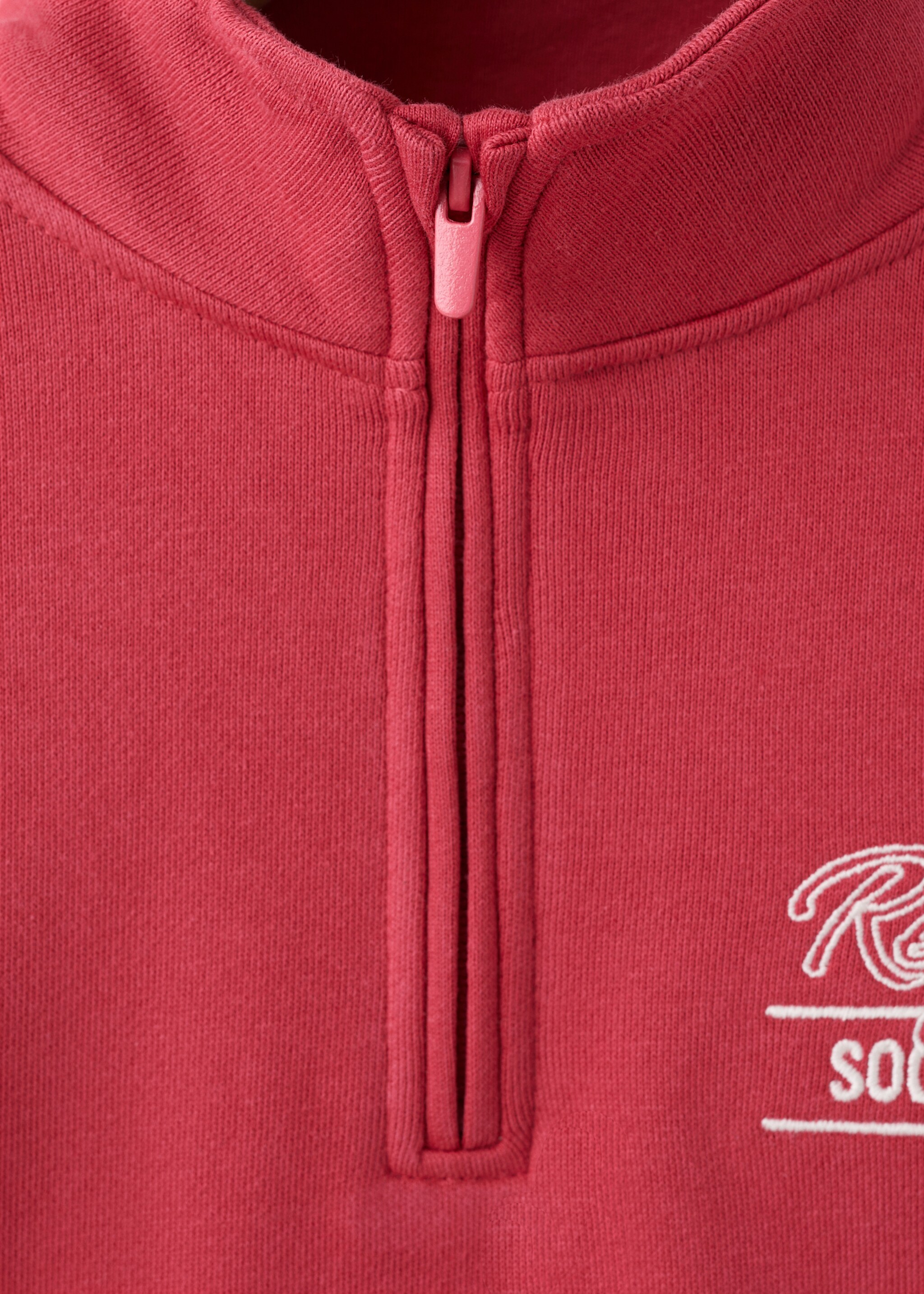 Perkins-neck cotton sweater - Details of the article 8, Red. Ref: 27055150-00.