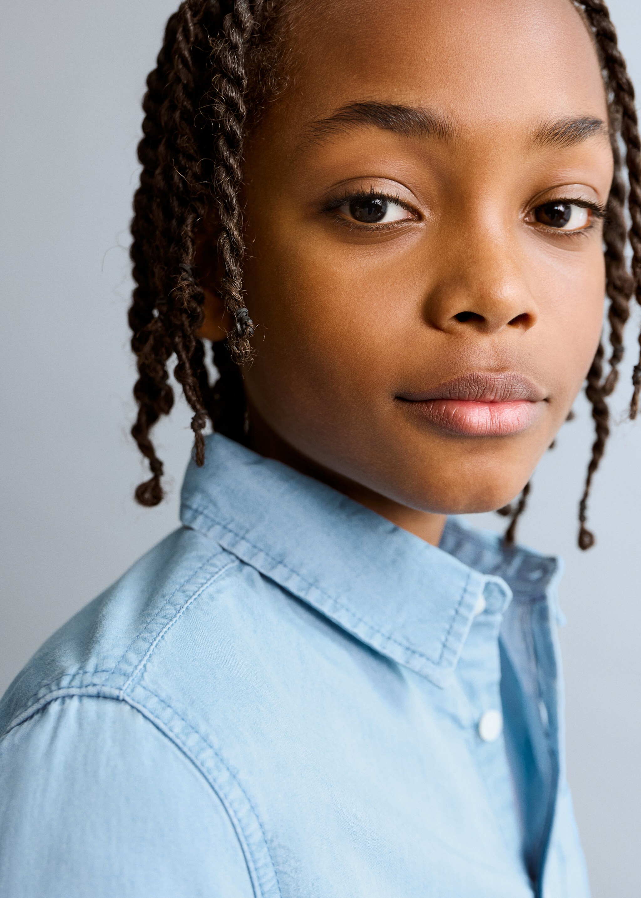 Chemise denim coton - Détail de l'article 1, Bleu clair. Ref: 27055153-00.