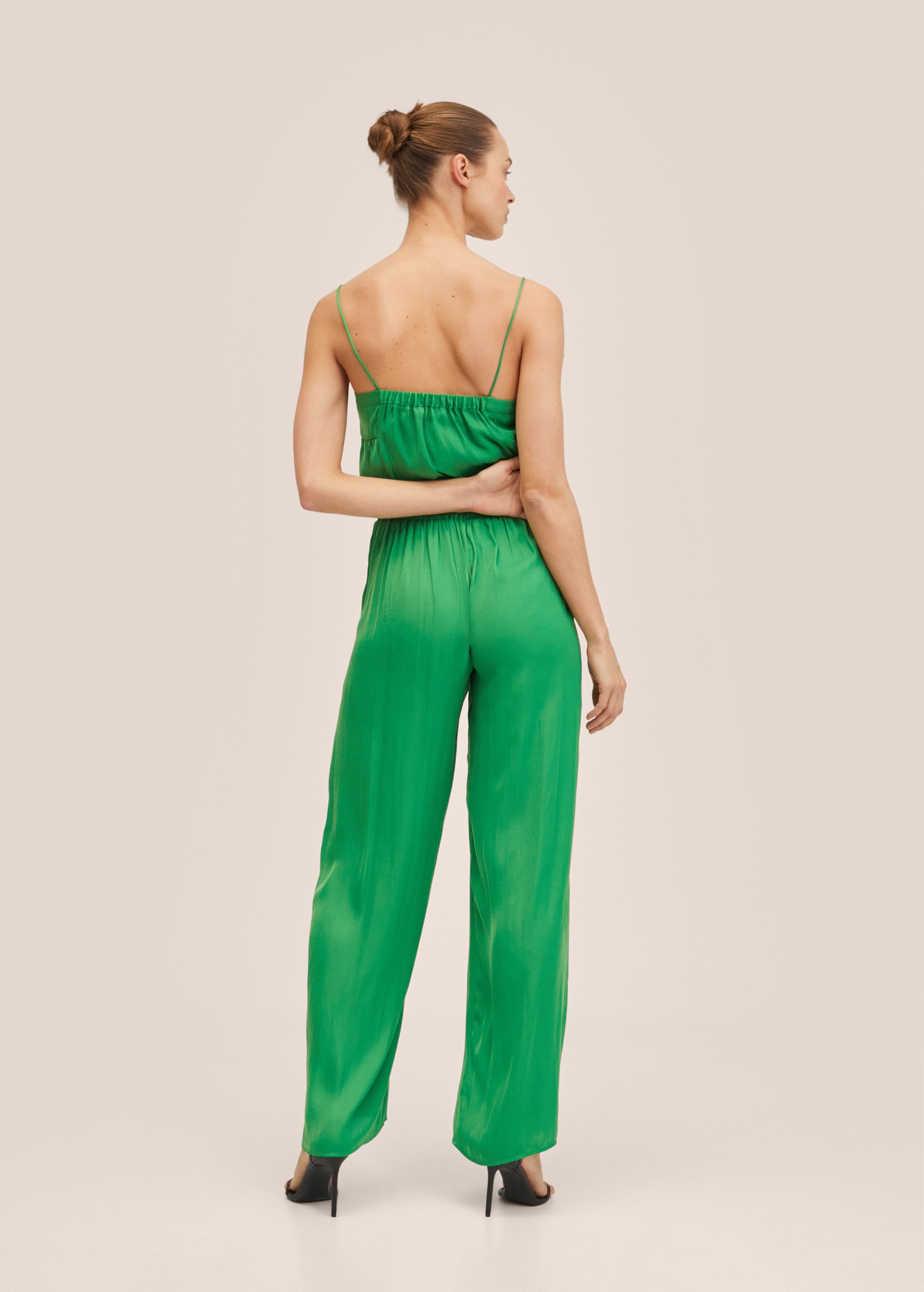 Wideleg trousers with elastic waist - Reverse of the article