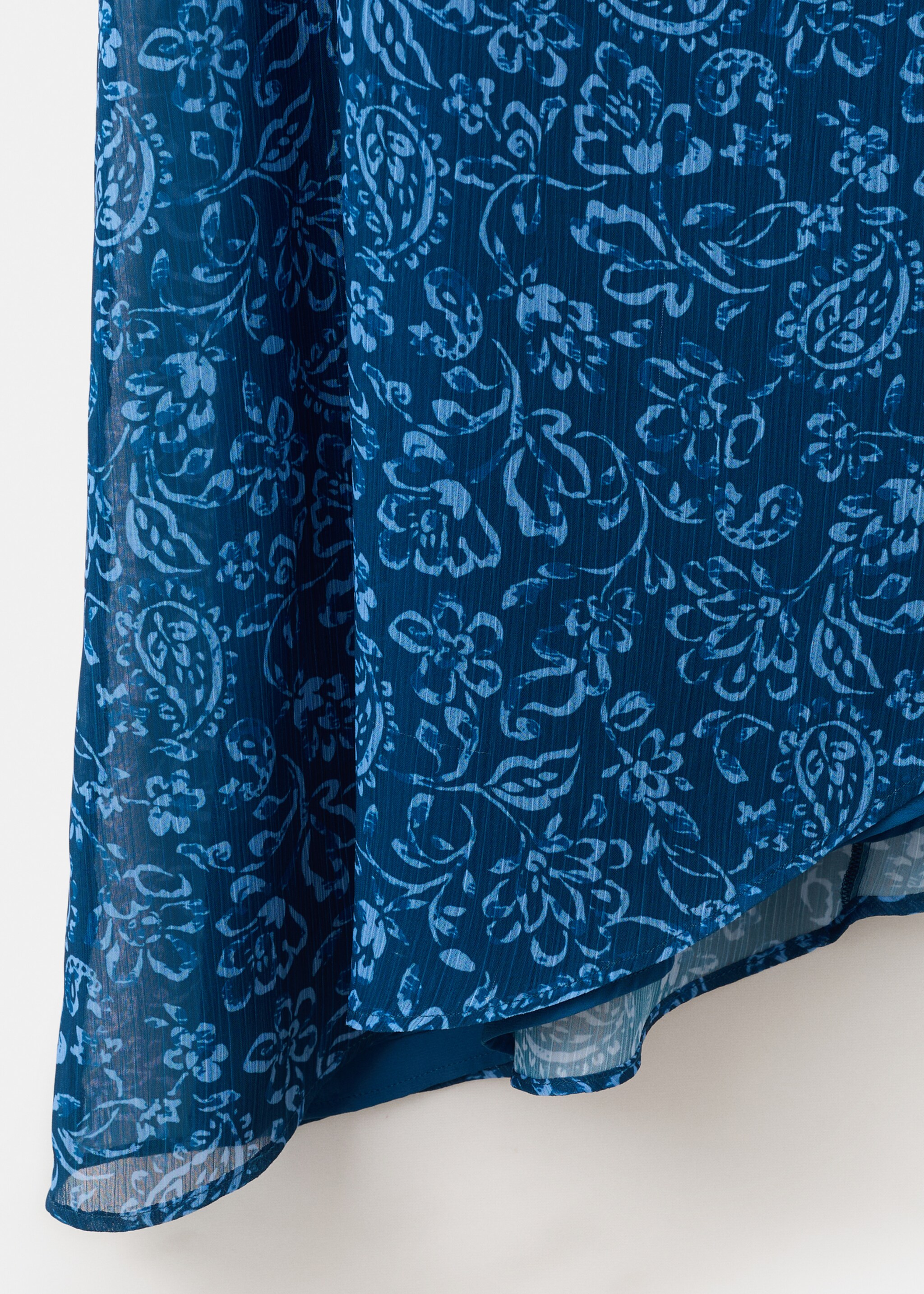 Asymmetrical floral dress - Details of the article 0, Turquoise. Ref: 27055809-00.